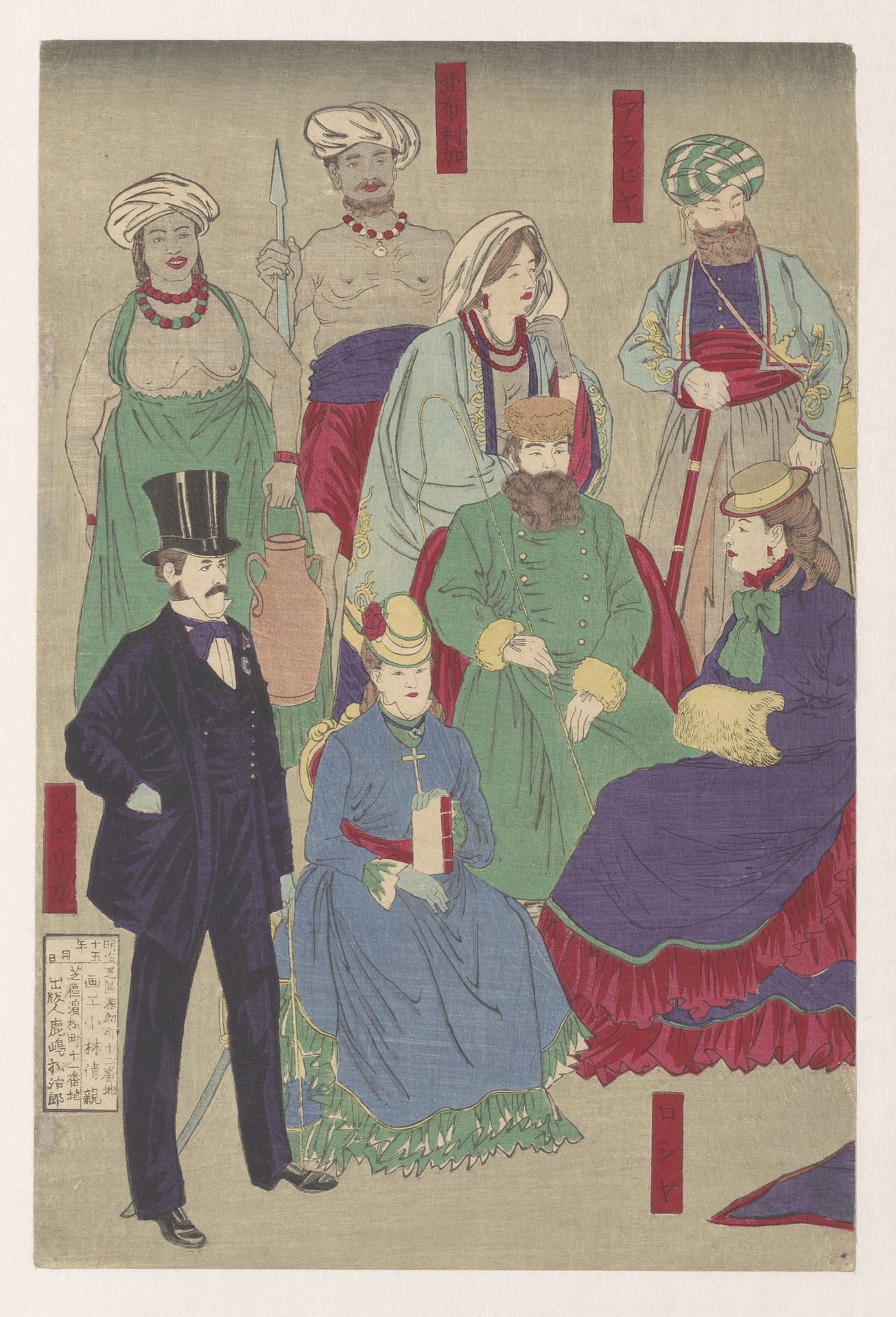 Weergave van klederdracht in alle landen by Kobayashi Kiyochika