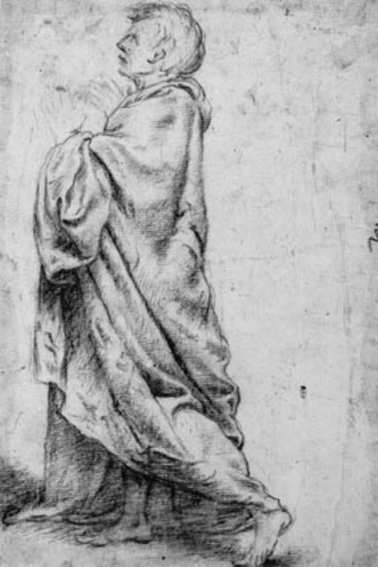 Draped male figure walking to the left by Sigismondo Coccapani