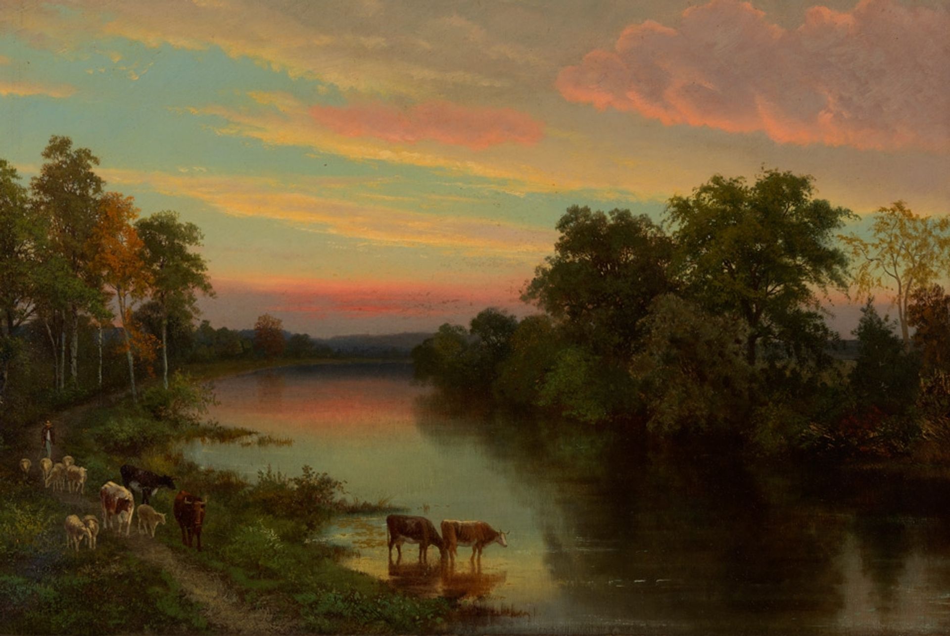 Sunset with Cows by John Frederick Kensett