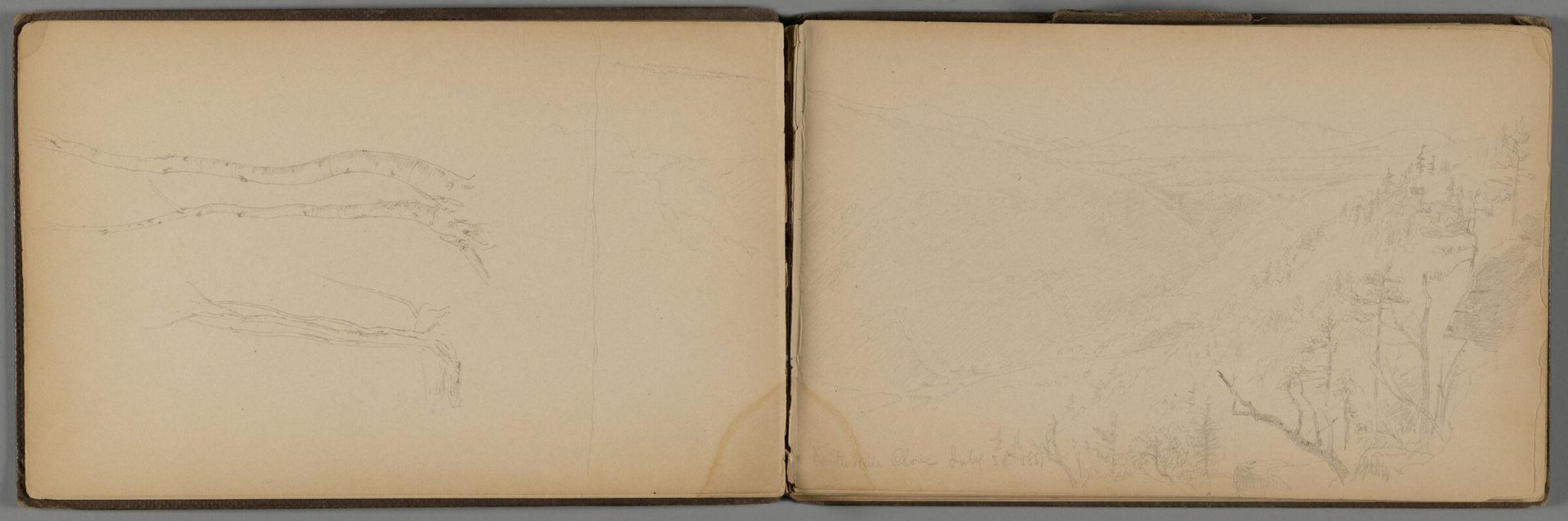 Kauterskill Clove July 31st, 1861; verso: Landscape and Partial Landscape by Sanford Robinson Gifford