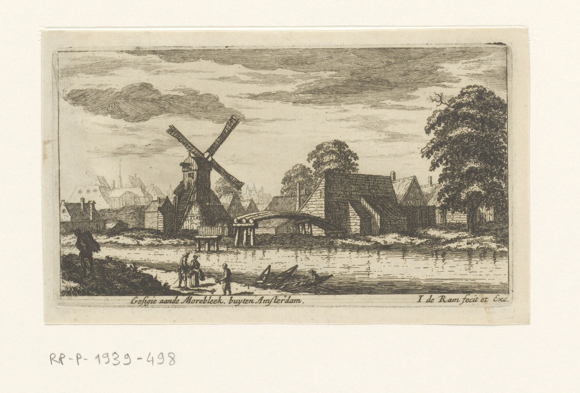 Gezicht op de Morebleek buiten Amsterdam by Johannes de Ram