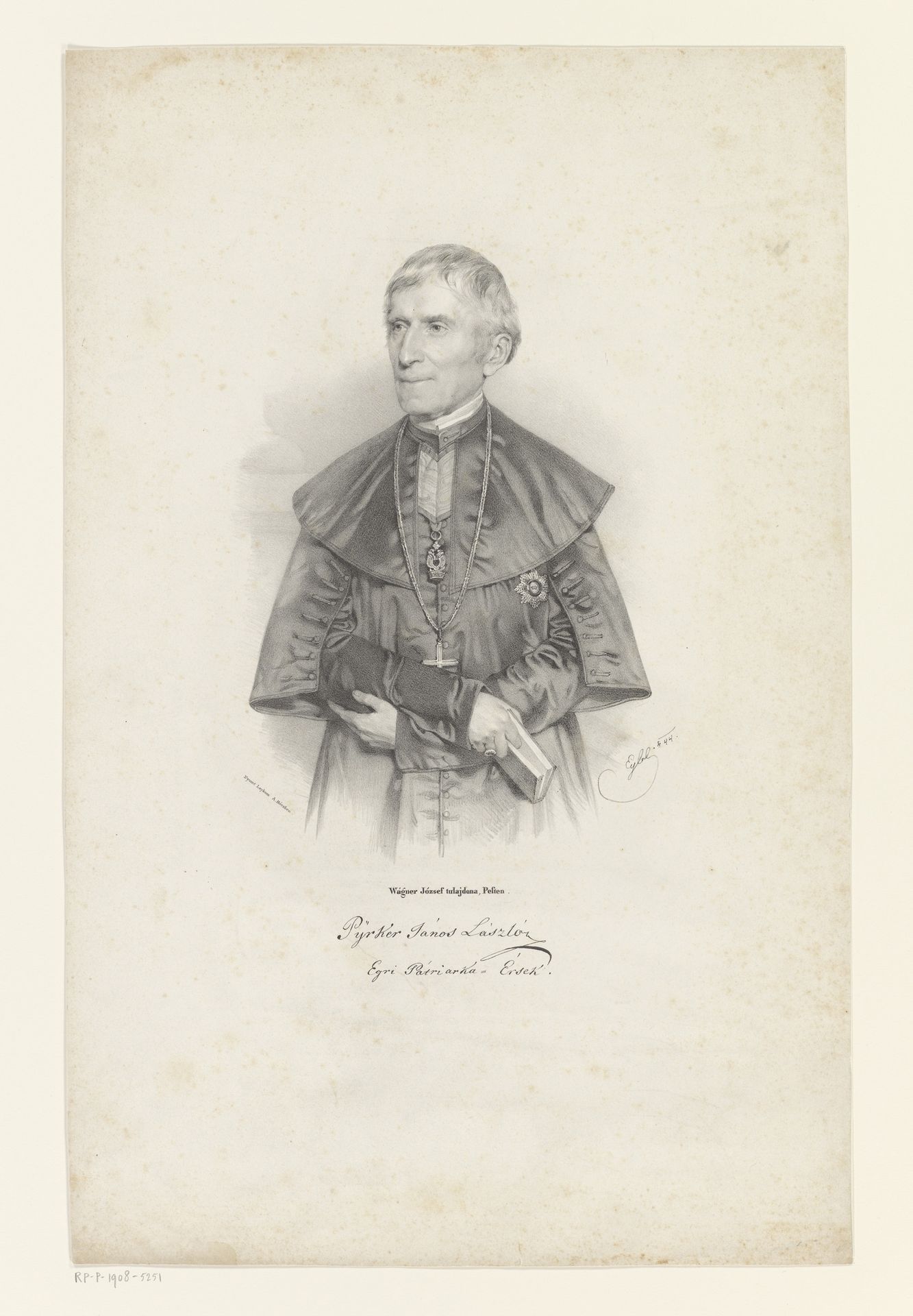 Portret van Johann Ladislaus Pyrker by Franz Eybl