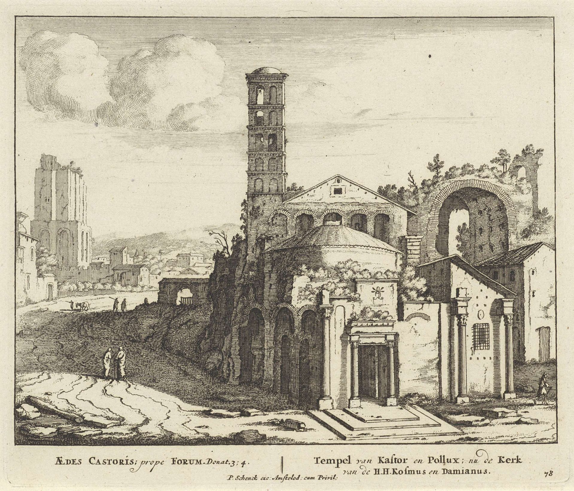 Tempel van Castor en Pollux te Rome by Anonymous