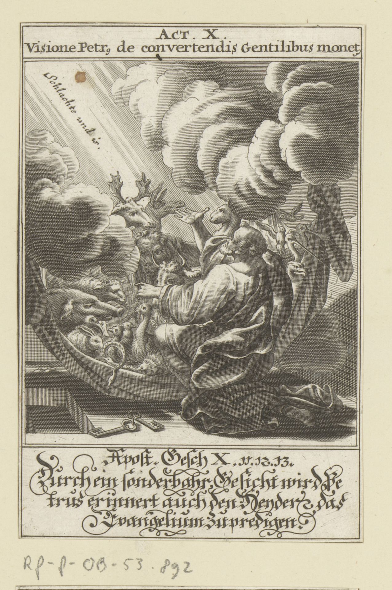 Apostel Petrus heeft het visioen van de onreine dieren by Anonymous