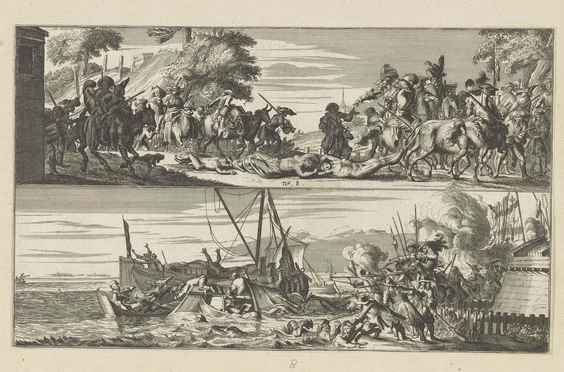 Twee voorstellingen van Franse wreedheden, 1672 by Anonymous