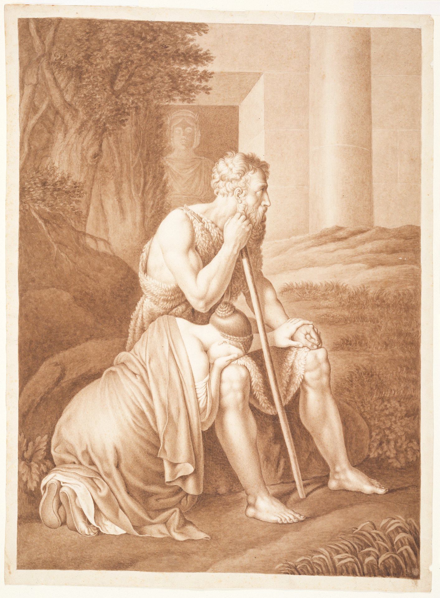 Oedipus and Antigone at Colonus by Johann Peter Krafft