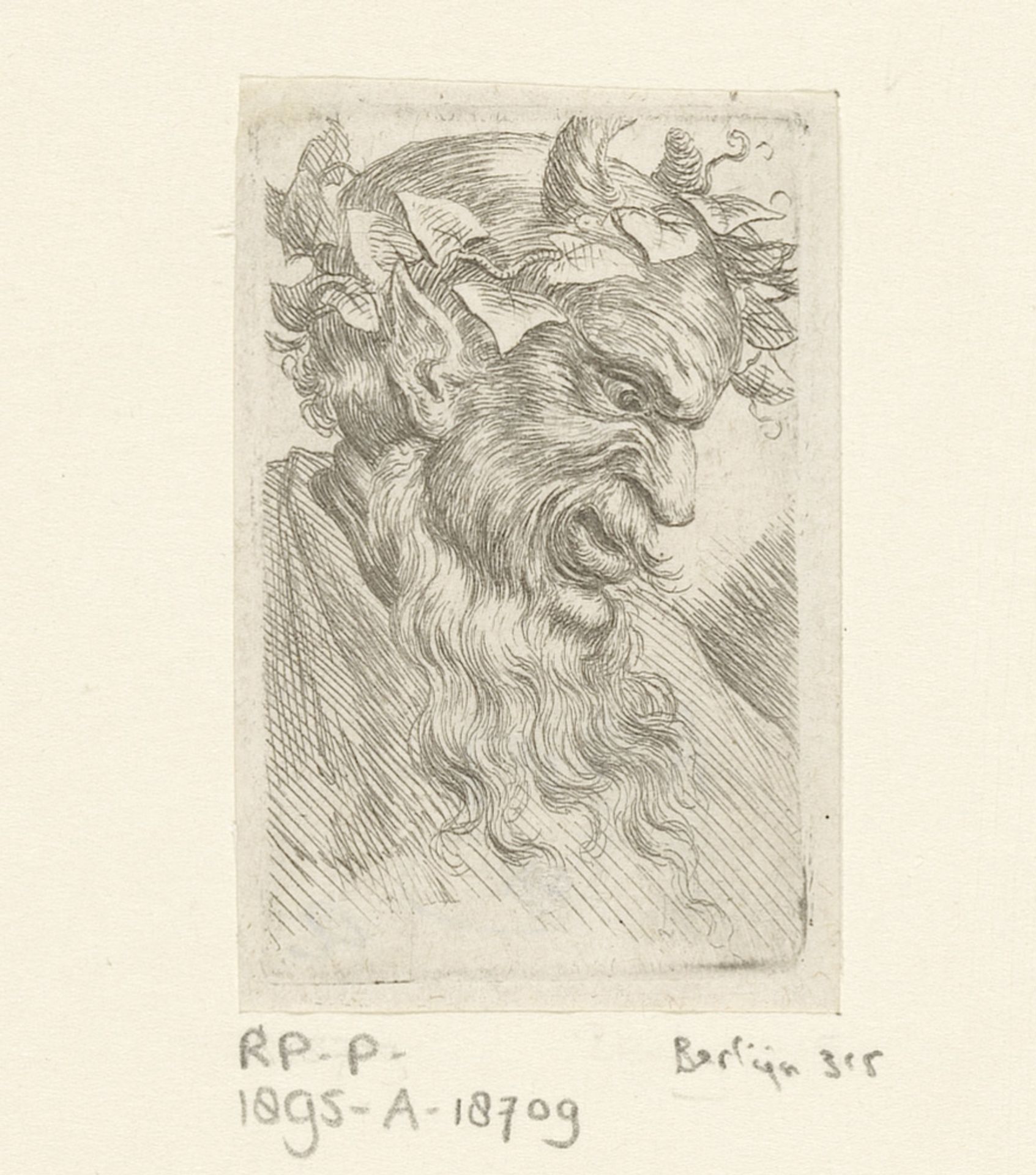 Masker met laurierkrans by François Chauveau