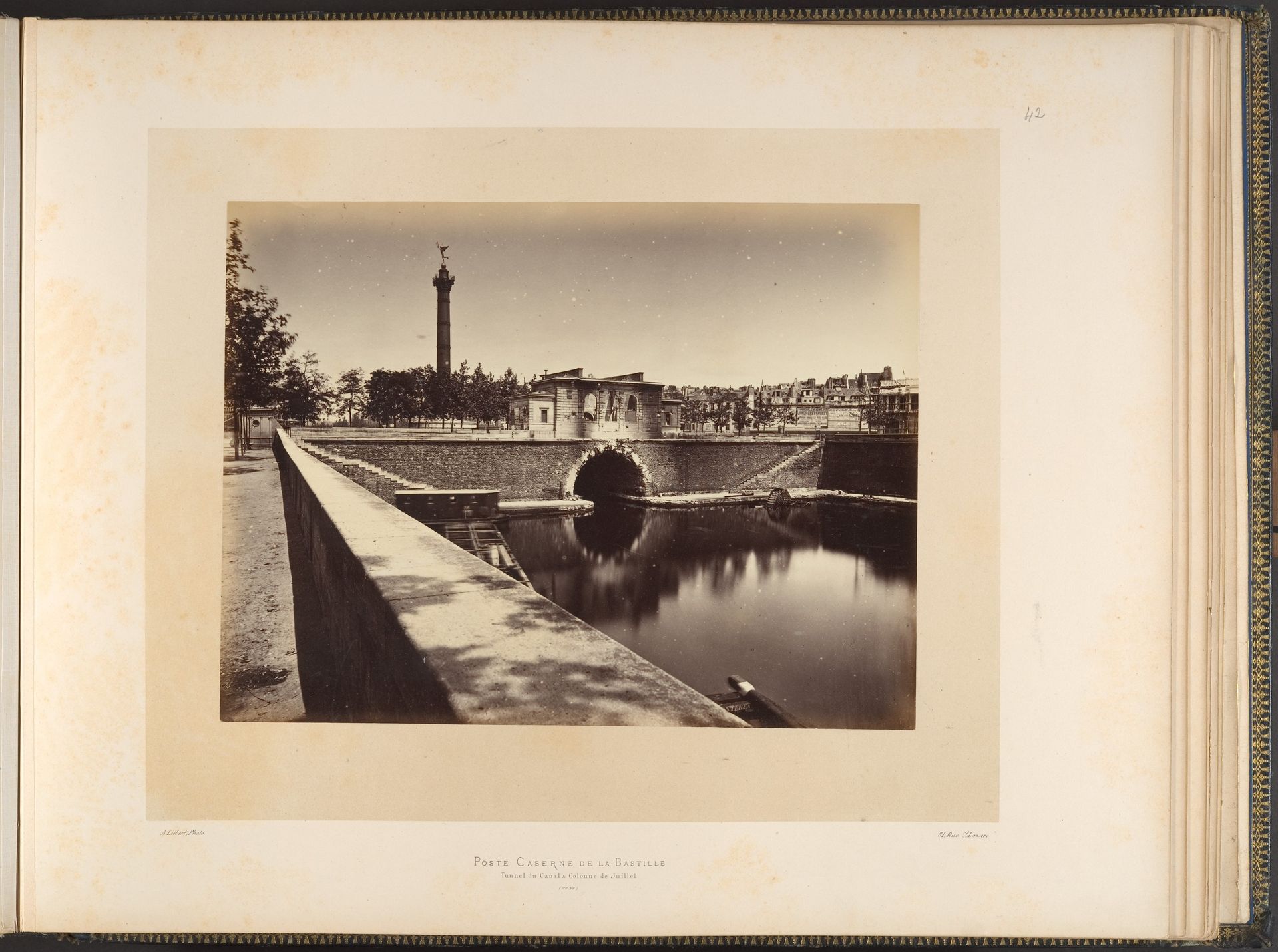 Barracks Post, Place de la Bastille; Canal Tunnel and July Column by Alphonse-Justin Liébert