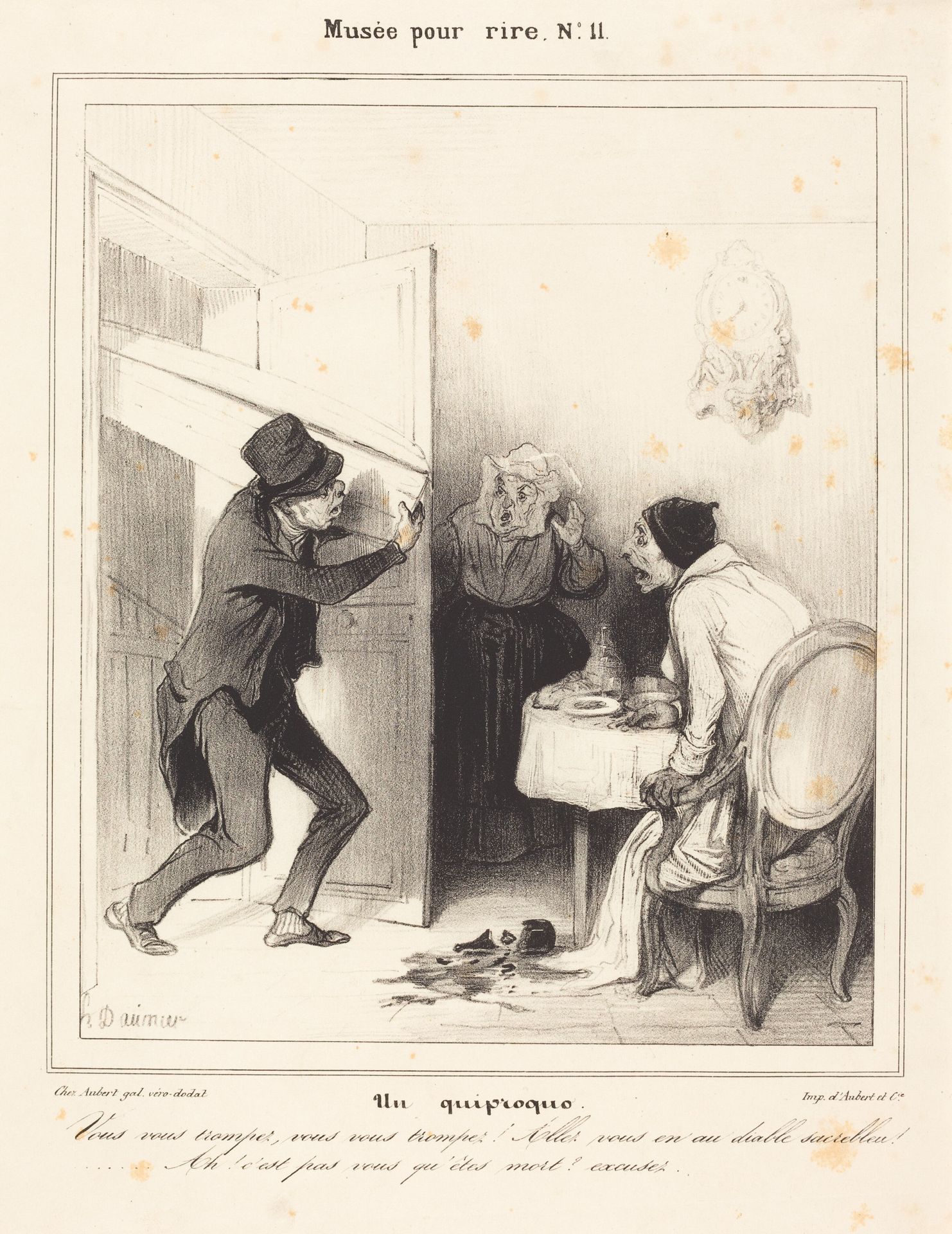 Un quiproquo - Vous vous trompez... allez... au diable... by Honoré Daumier