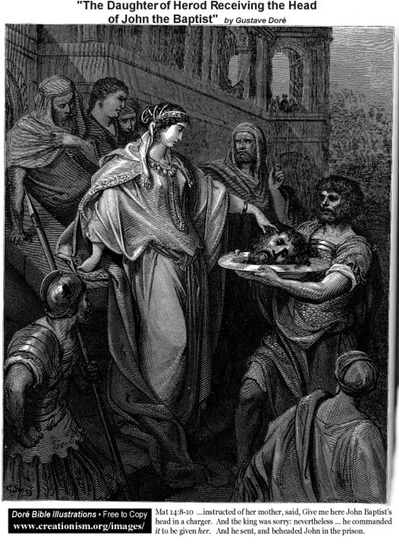 The Daughter Of Herod Head Of John The Baptist by Gustave Dore