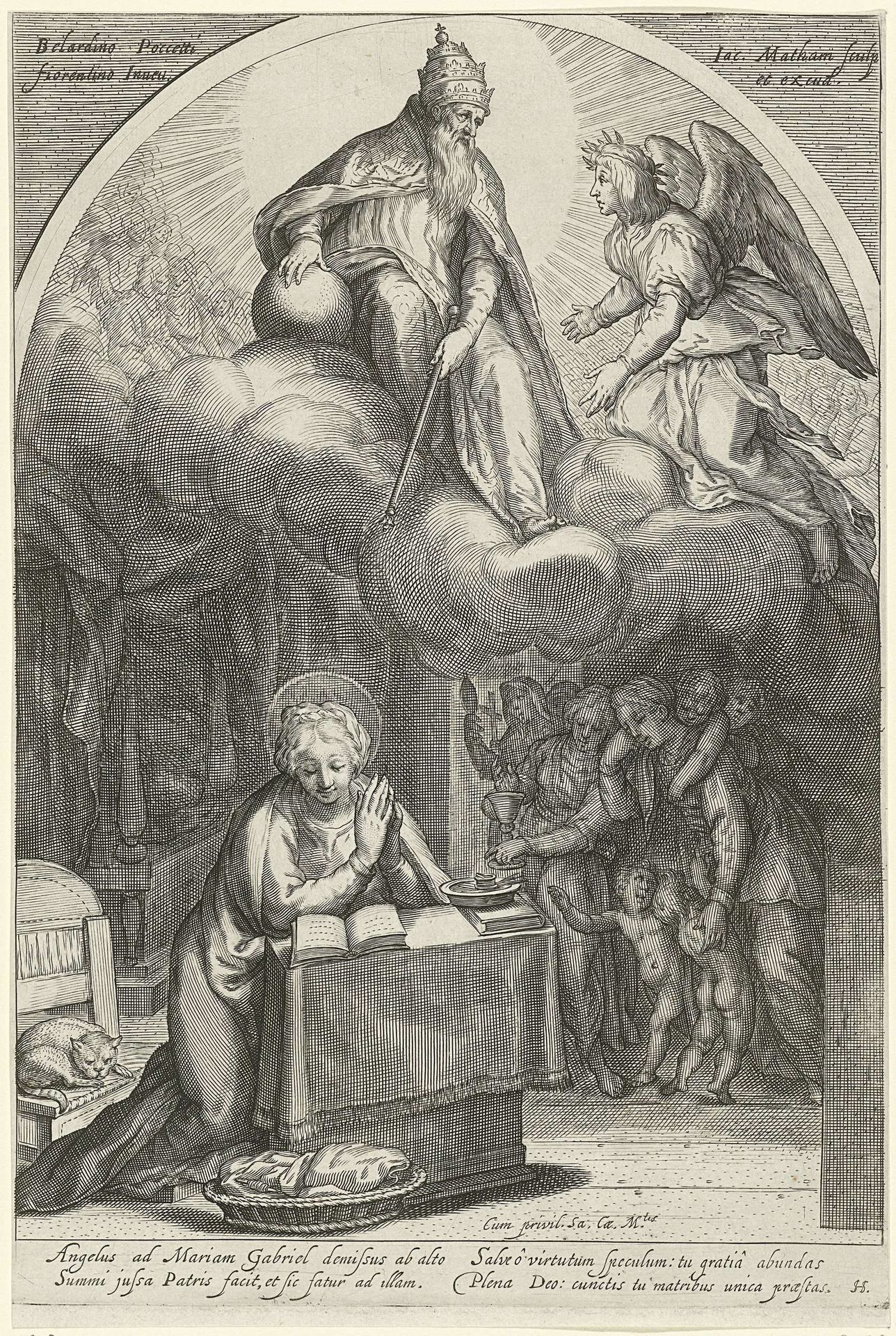 Annunciatie by Jacob Matham