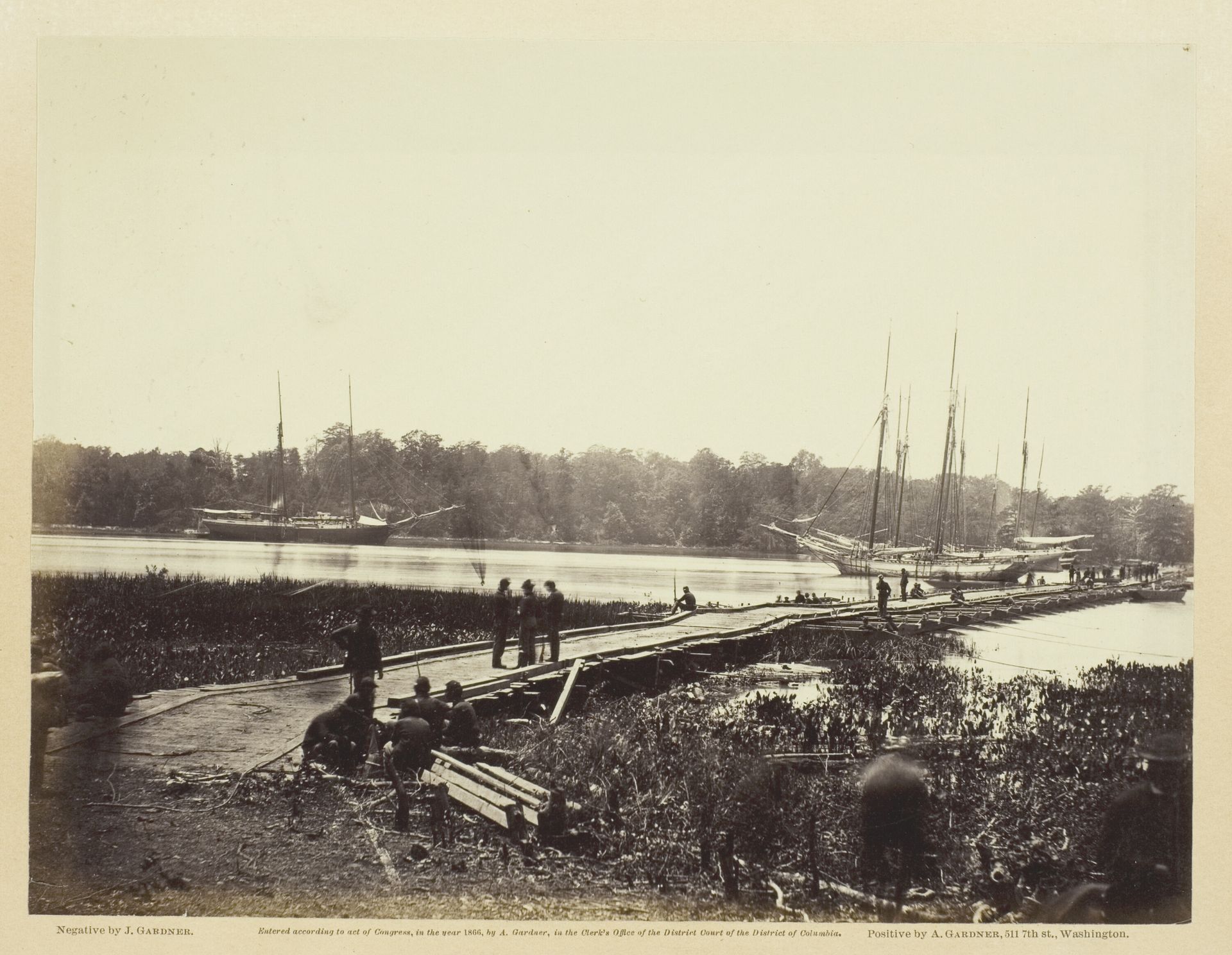 Pontoon Bridge Across The James by James Gardner