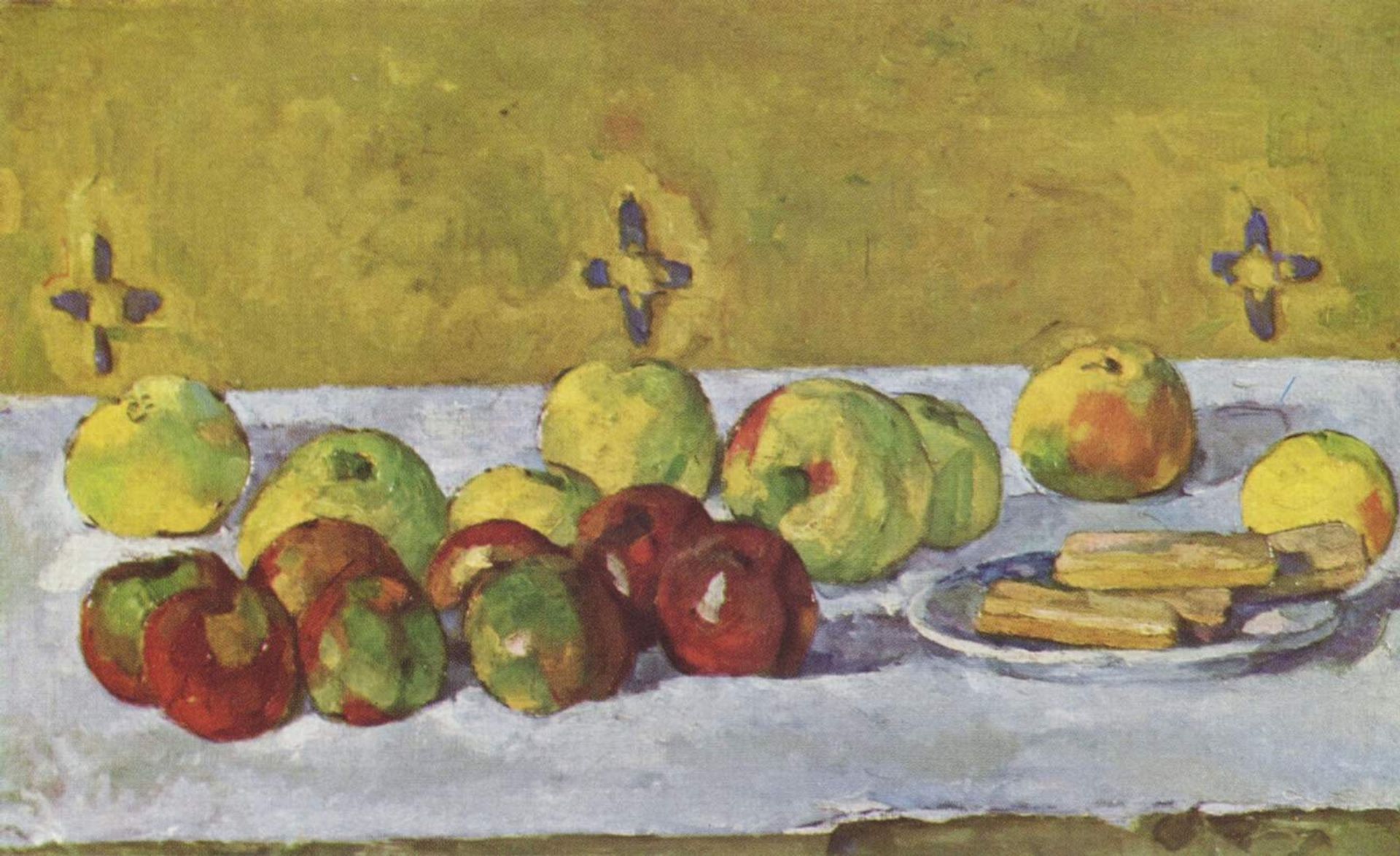Still life with apples and biscuits by Paul Cézanne