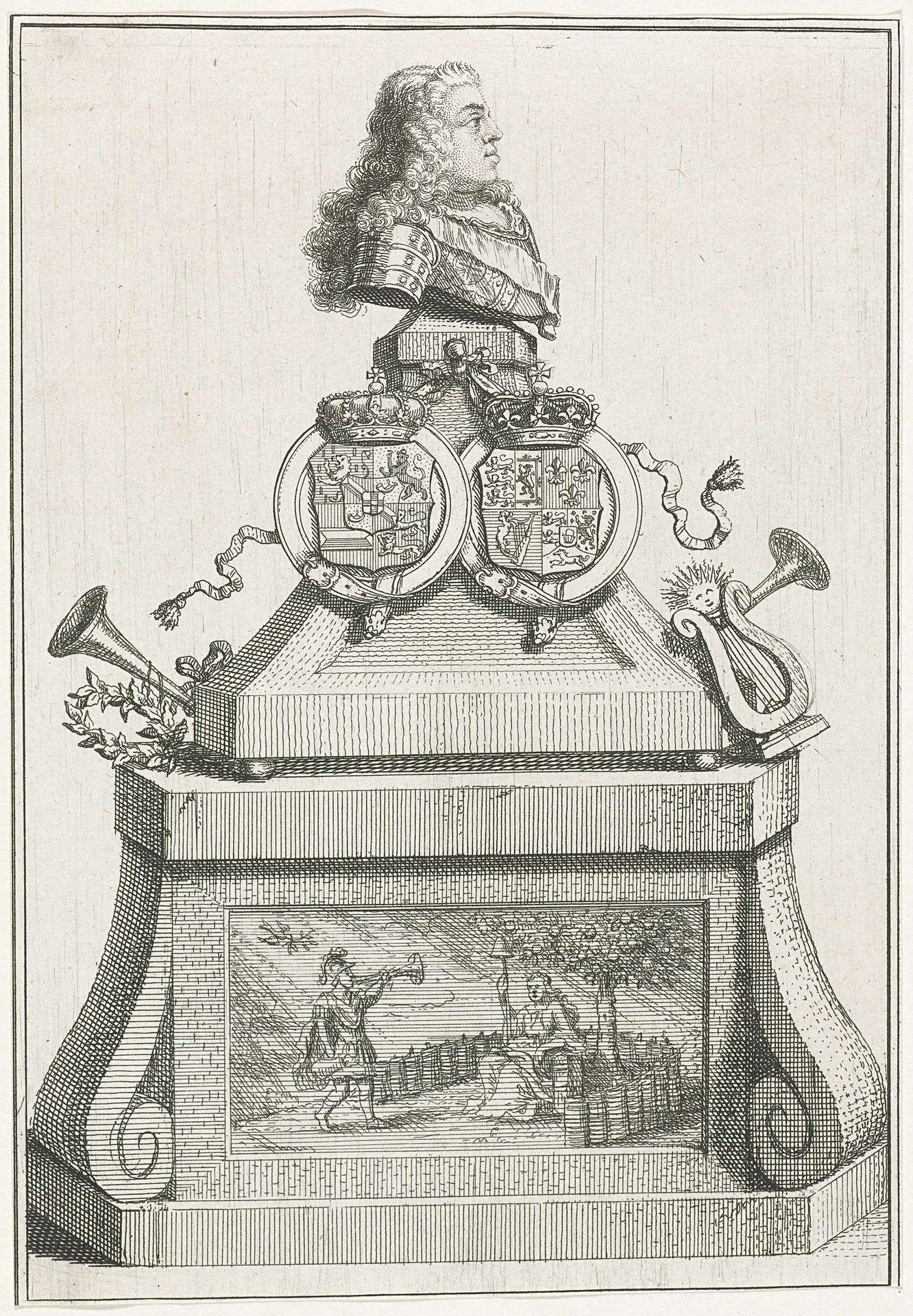 Monument met borstbeeld van Willem IV, 1747 by Anonymous