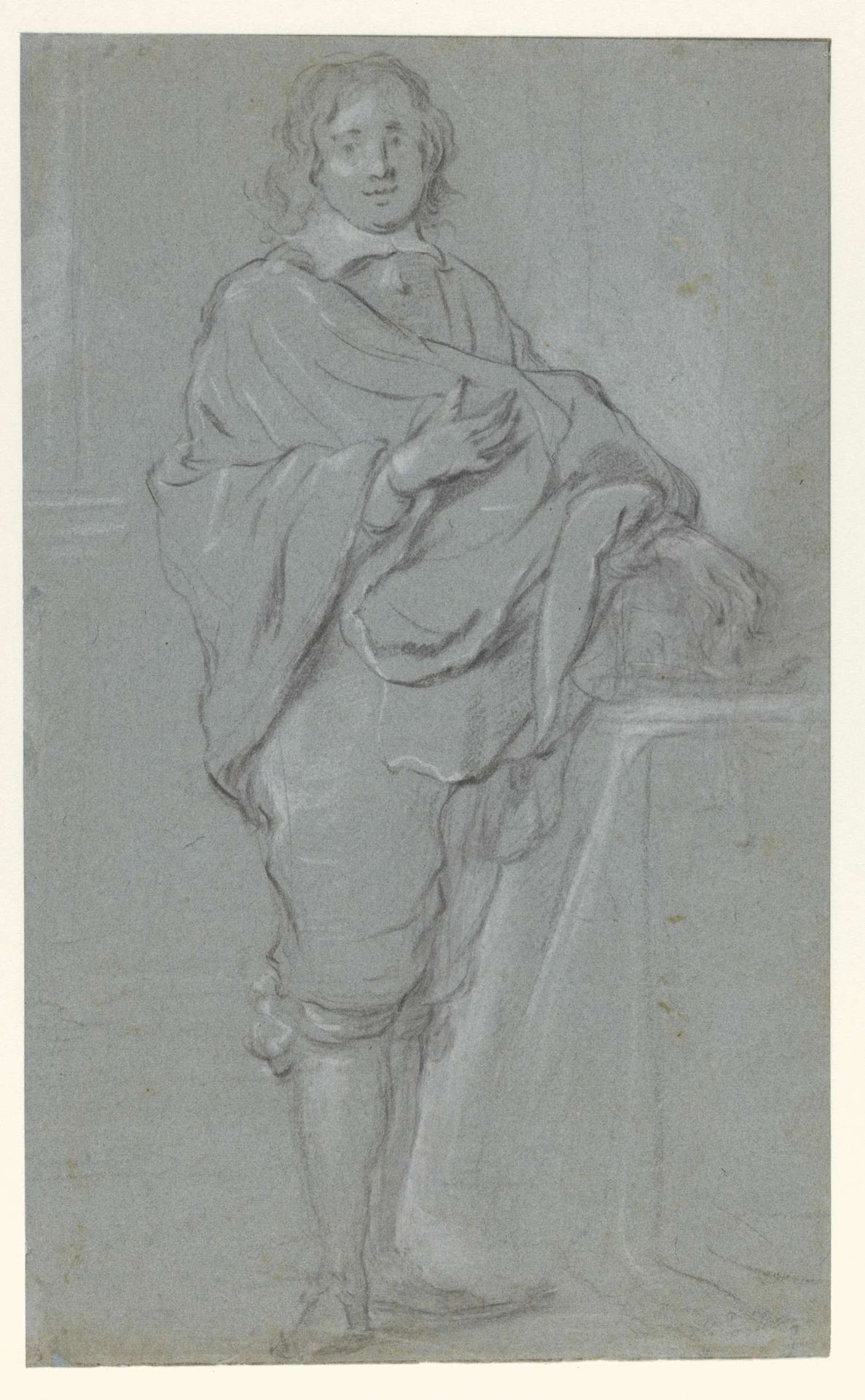 Staande man bij een tafel by Govert Flinck