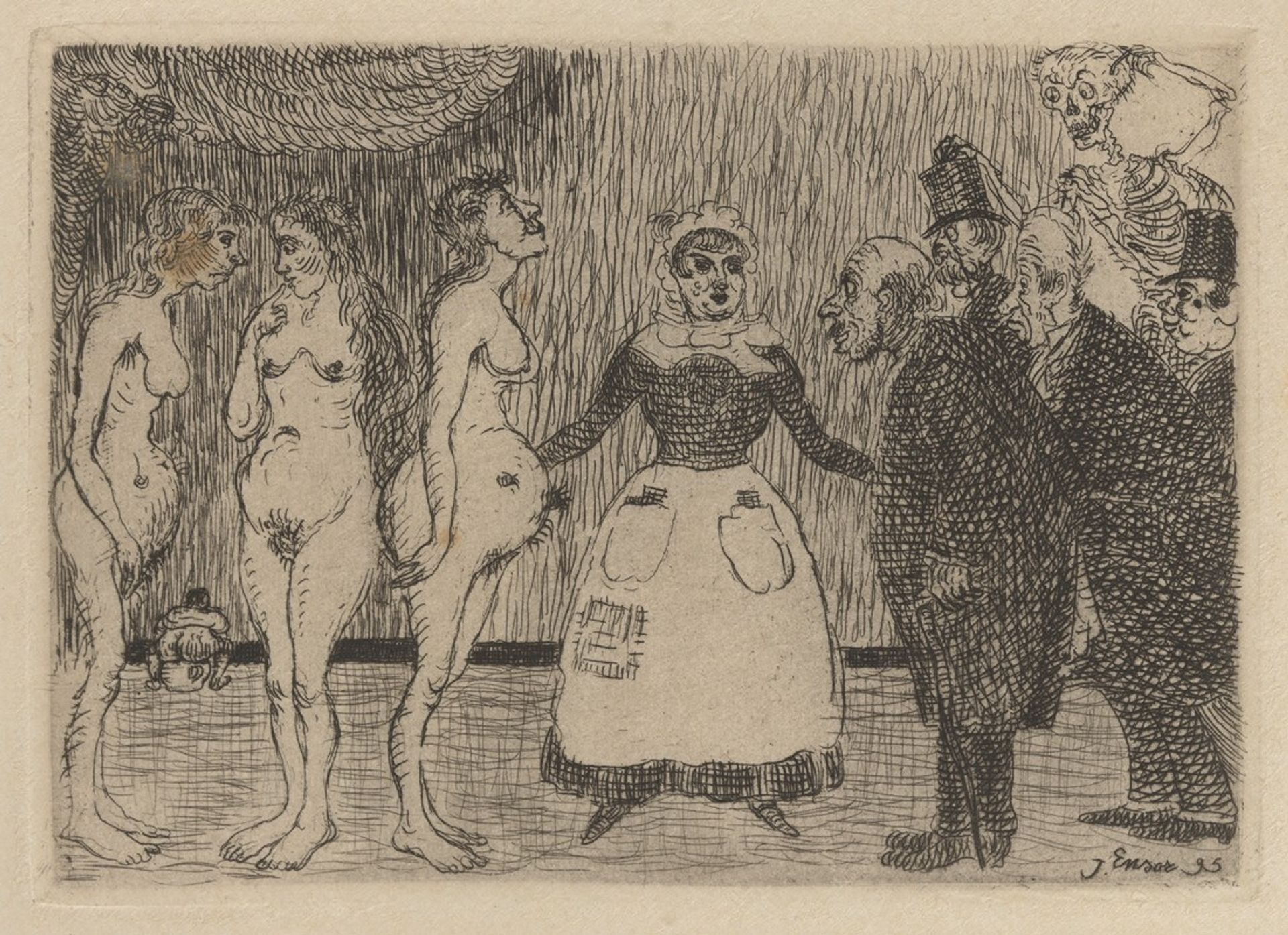 De oude schelmen by James Ensor