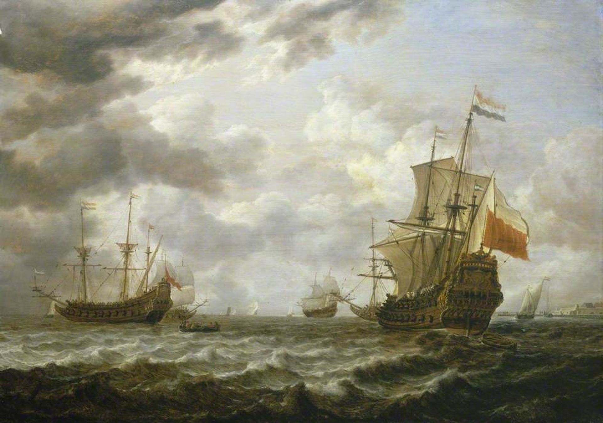 The 'Brederode' off Hellevoetsluis by Simon de Vlieger