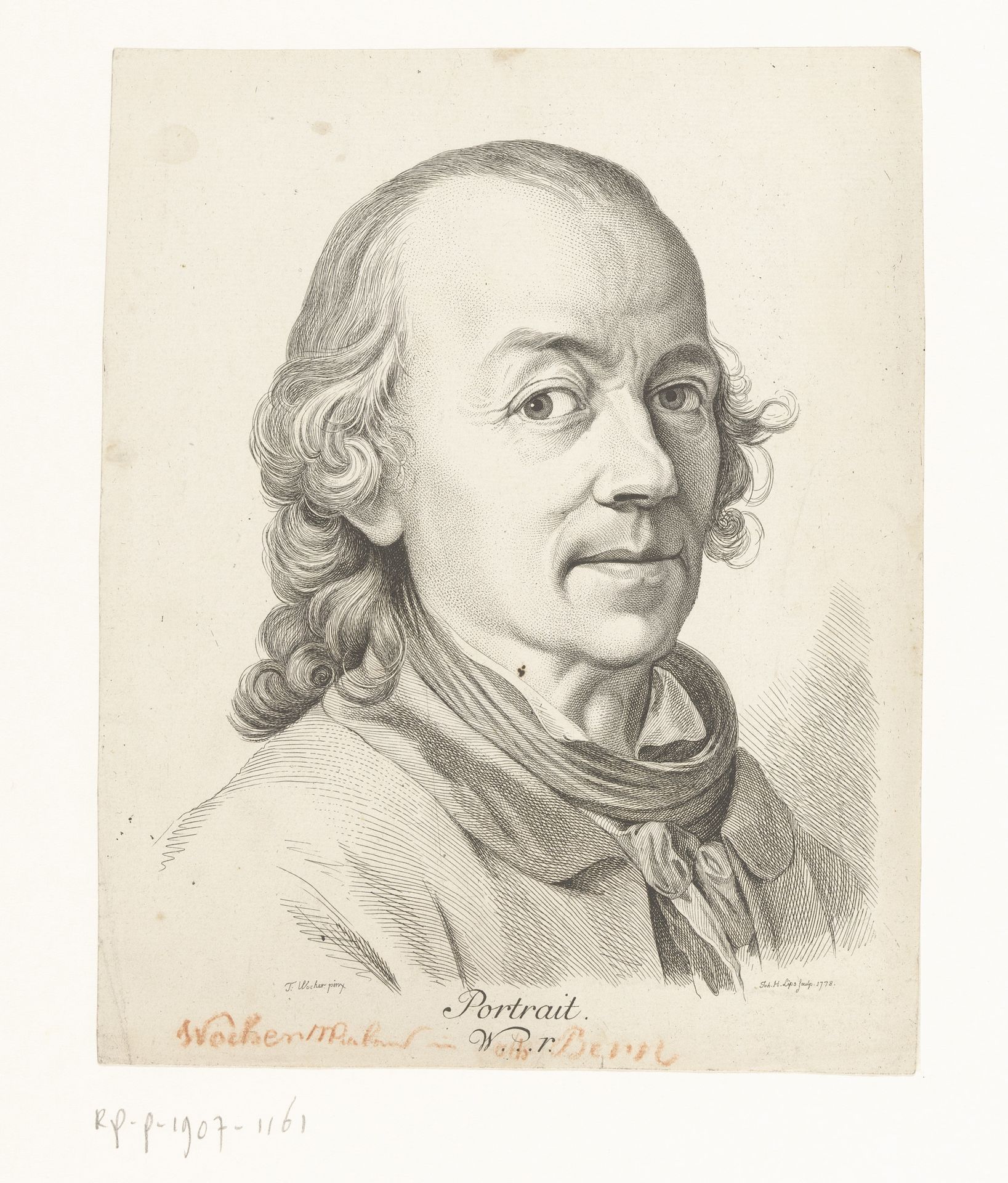 Portret van Tiberius Dominikus Wocher by Johann Heinrich Lips