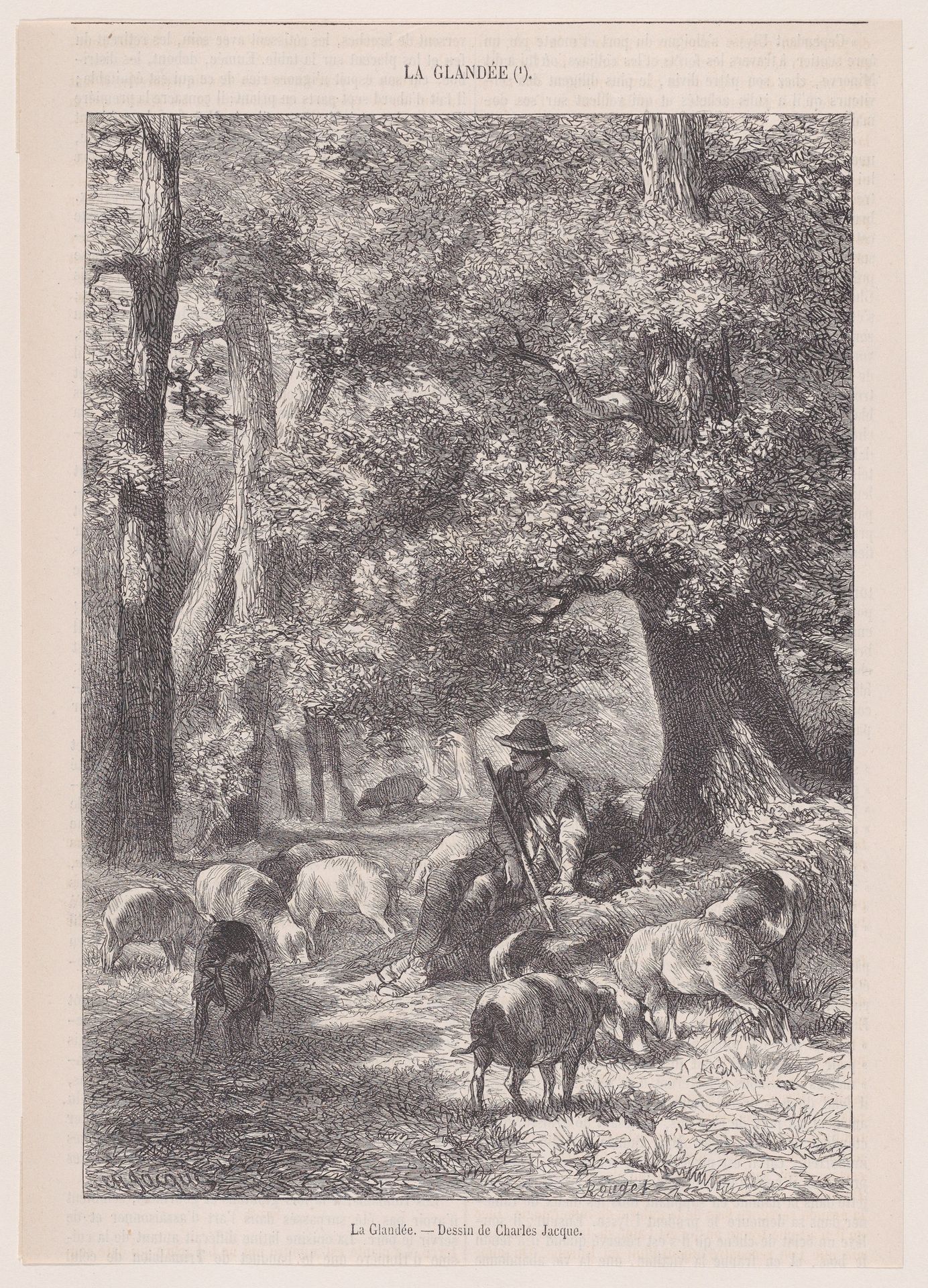 La Glandée; from Magasin Pittoresque by Charles Jacque