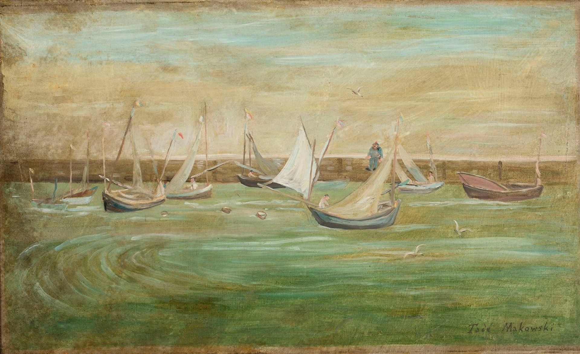 Sailing boats by Tadeusz Makowski