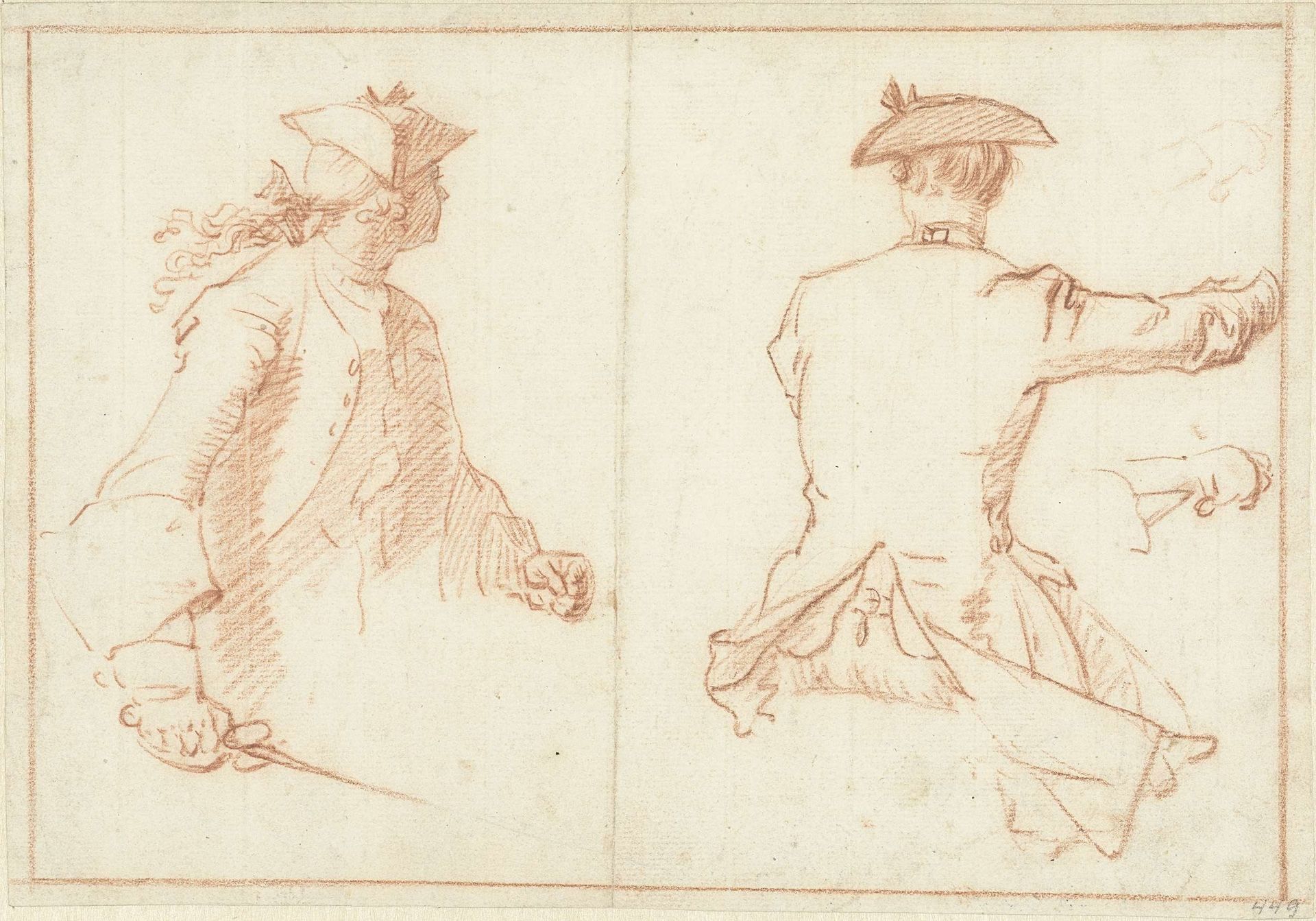 Twee ruiterstudies by Cornelis Troost