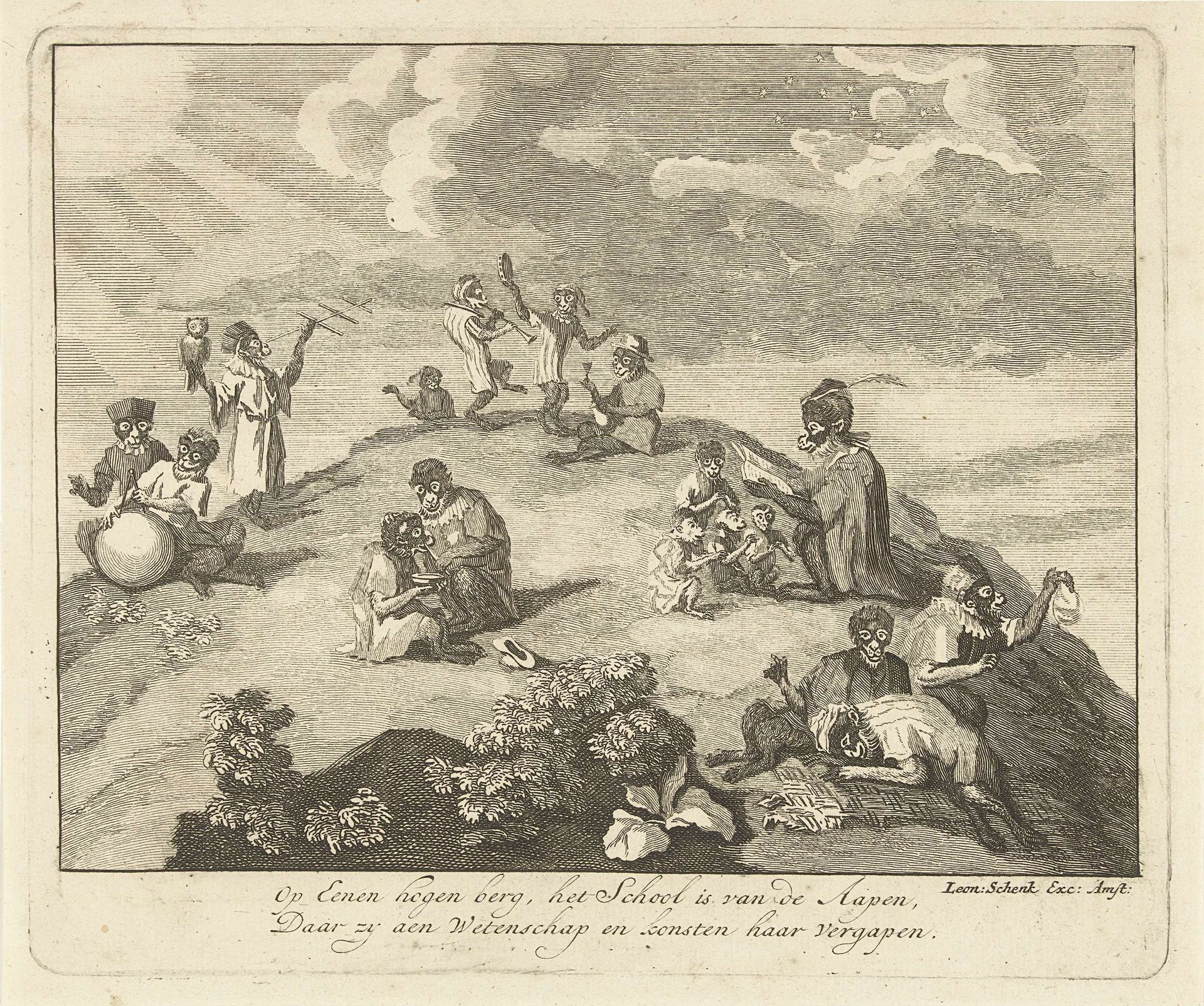 Apen op een bergtop by Leonard Schenk