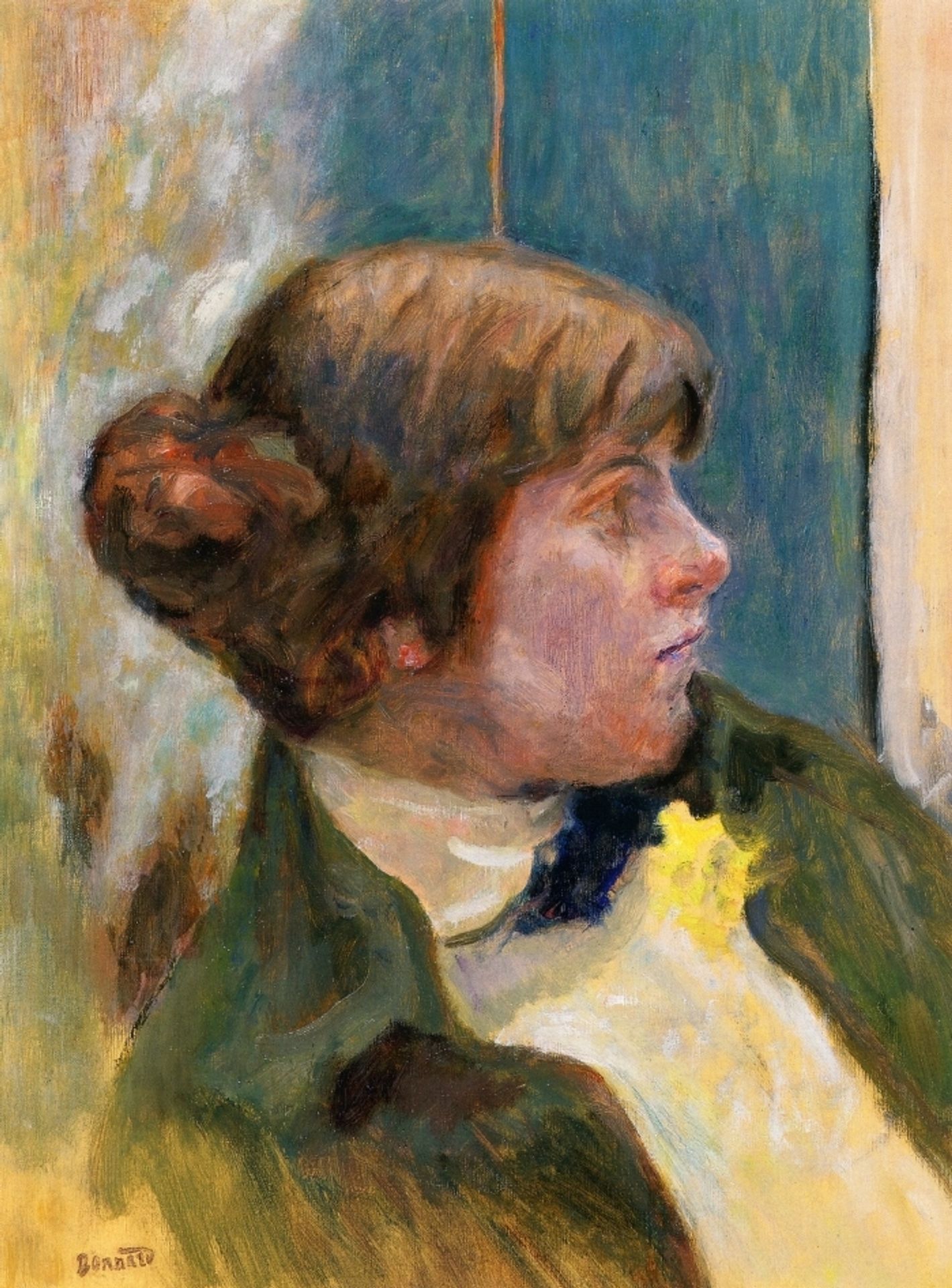 Study for Profile of a Woman in a Bow Tie by Pierre Bonnard