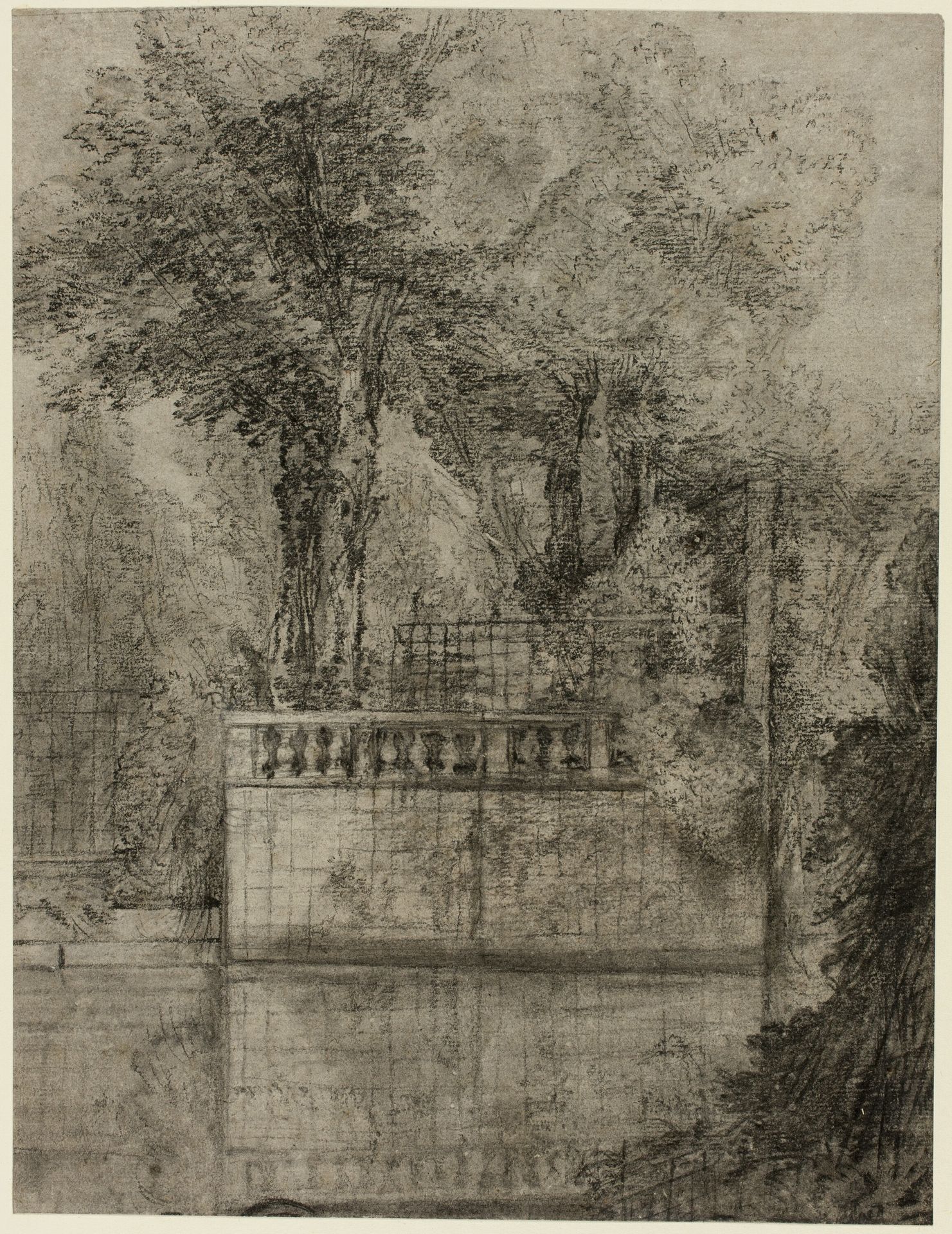 Lattice Work and Reflecting Pool at Arcueil by Jean-Baptiste Oudry