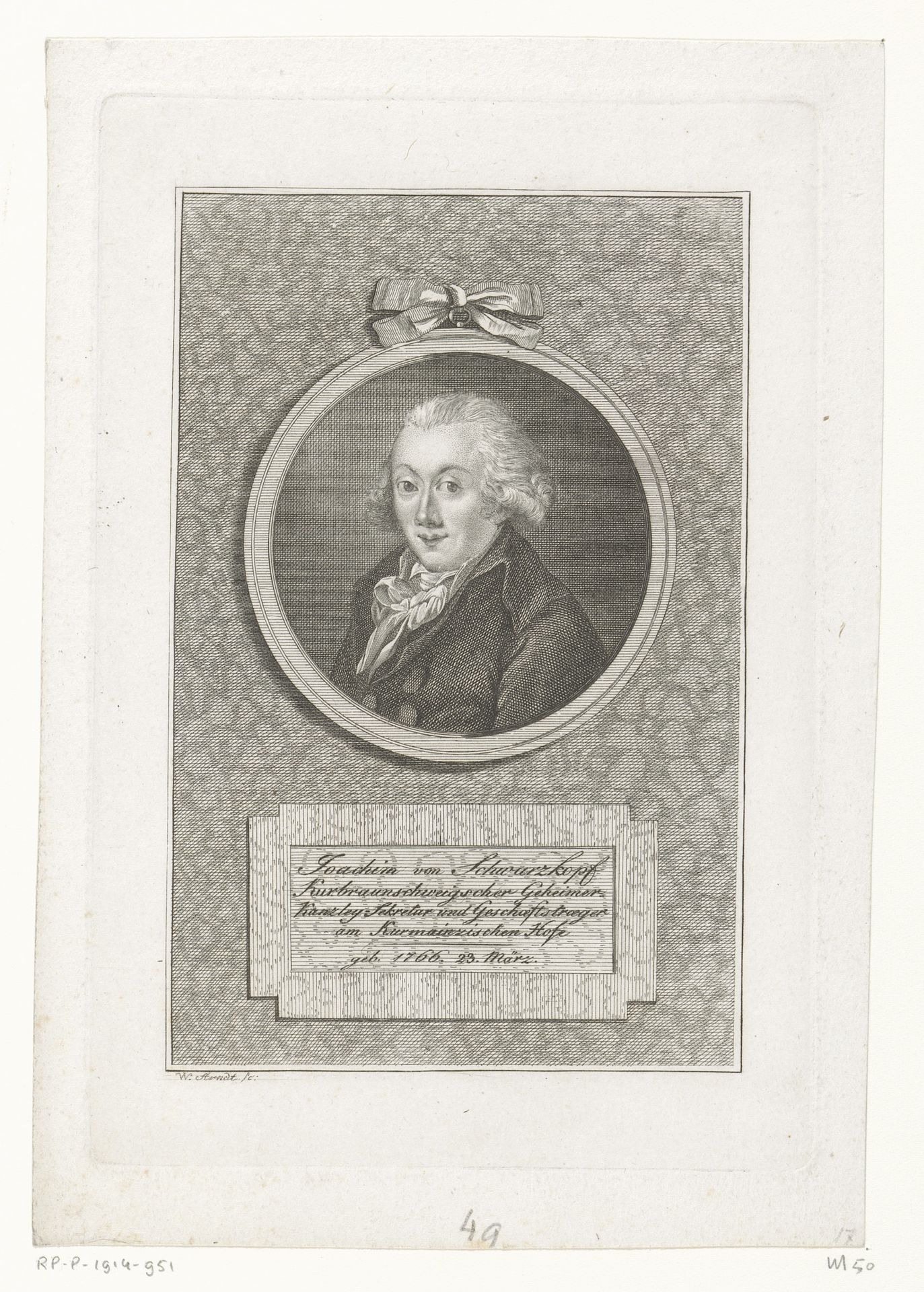 Portret van Joachim von Schwarzkopf by Wilhelm Arndt