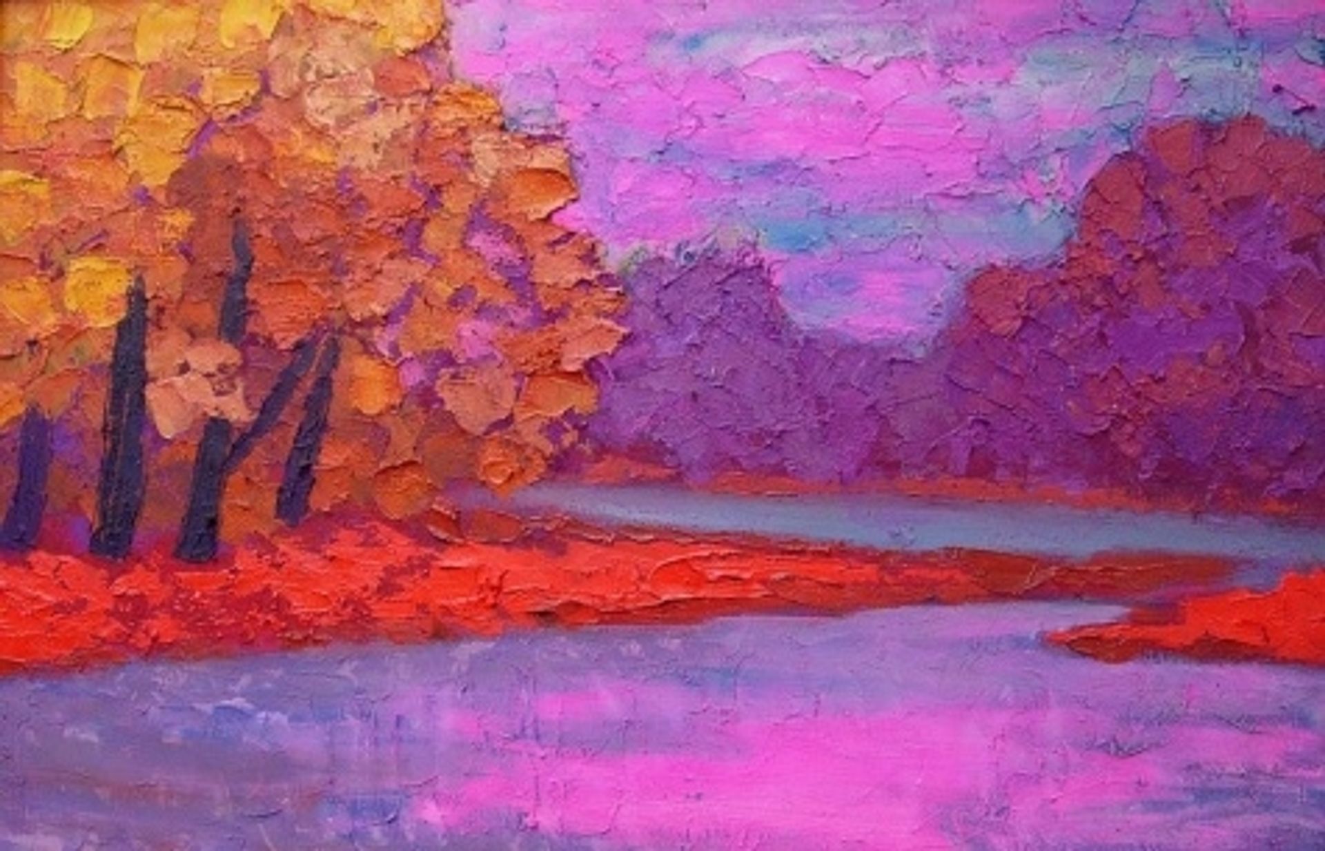 Nightfall on the Danube-coast by Endre Bartos