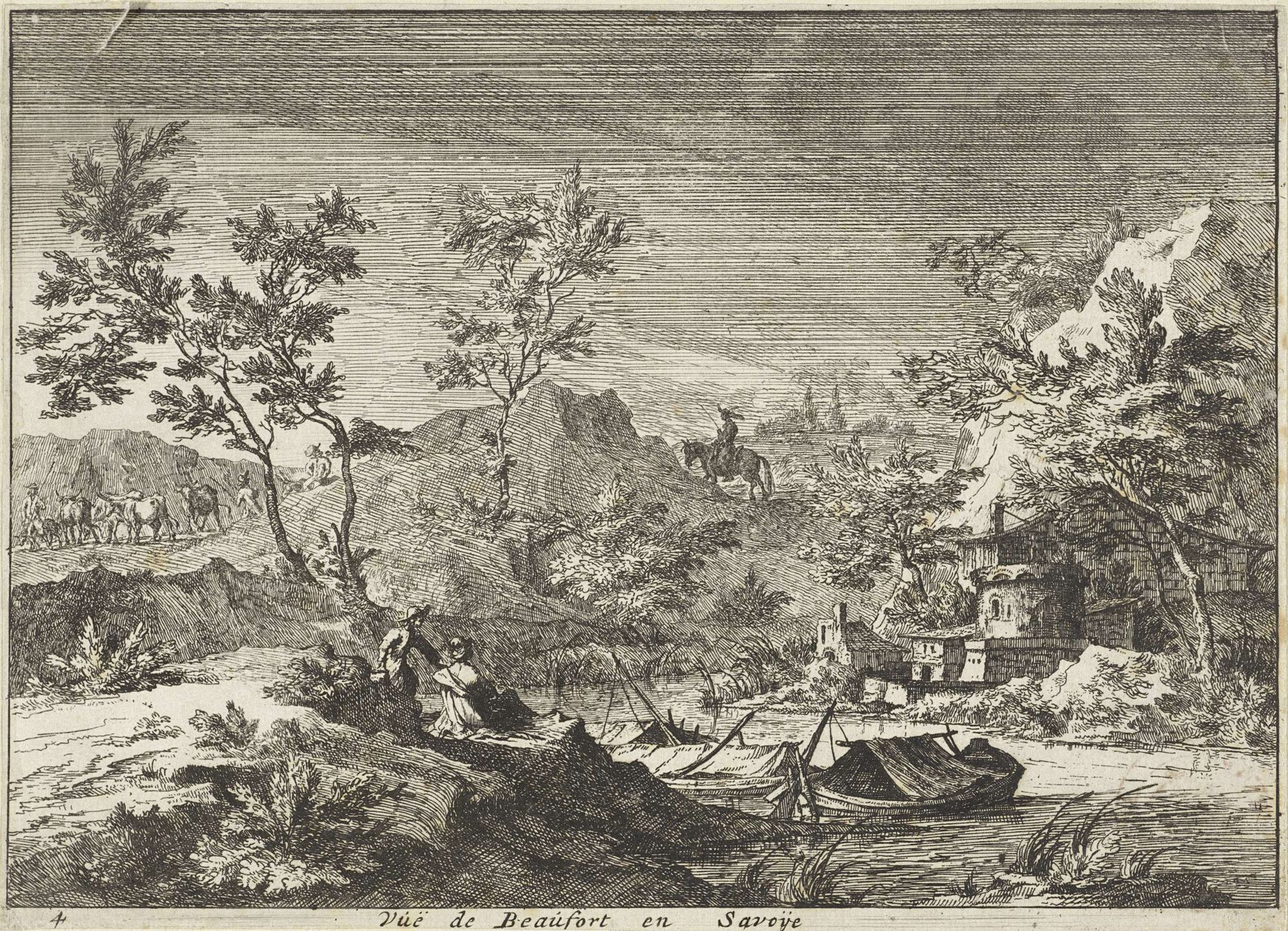 Gezicht op Beaufort, Savoie by Jan Vincentsz. van der Vinne