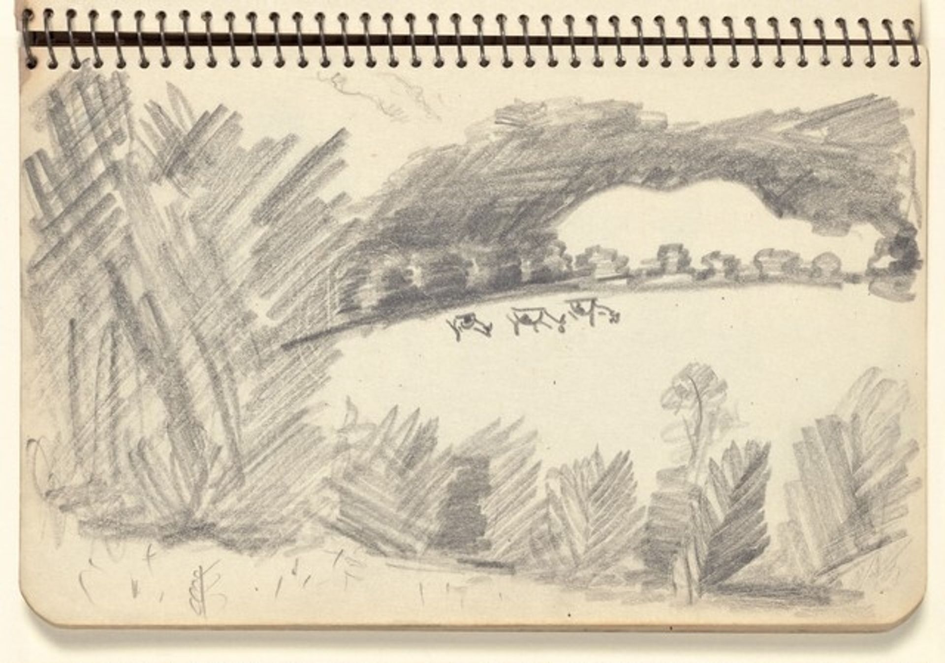Cows Grazing on the Hill by Milton Avery