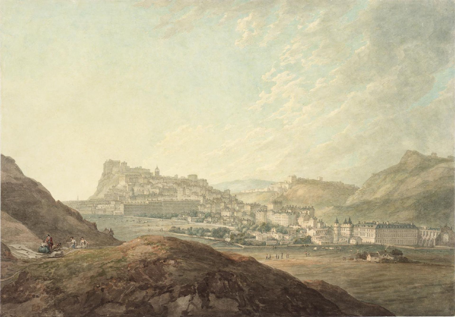 Edinburgh Castle from Arthur’s Seat by  Thomas Hearne