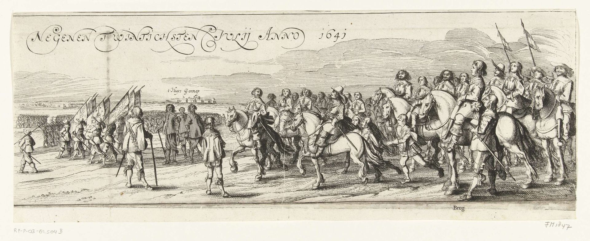 Vertrek van het Spaanse garnizoen uit Huis te Gennep (rechterhelft), 1641 by Balthasar Florisz. van Berckenrode