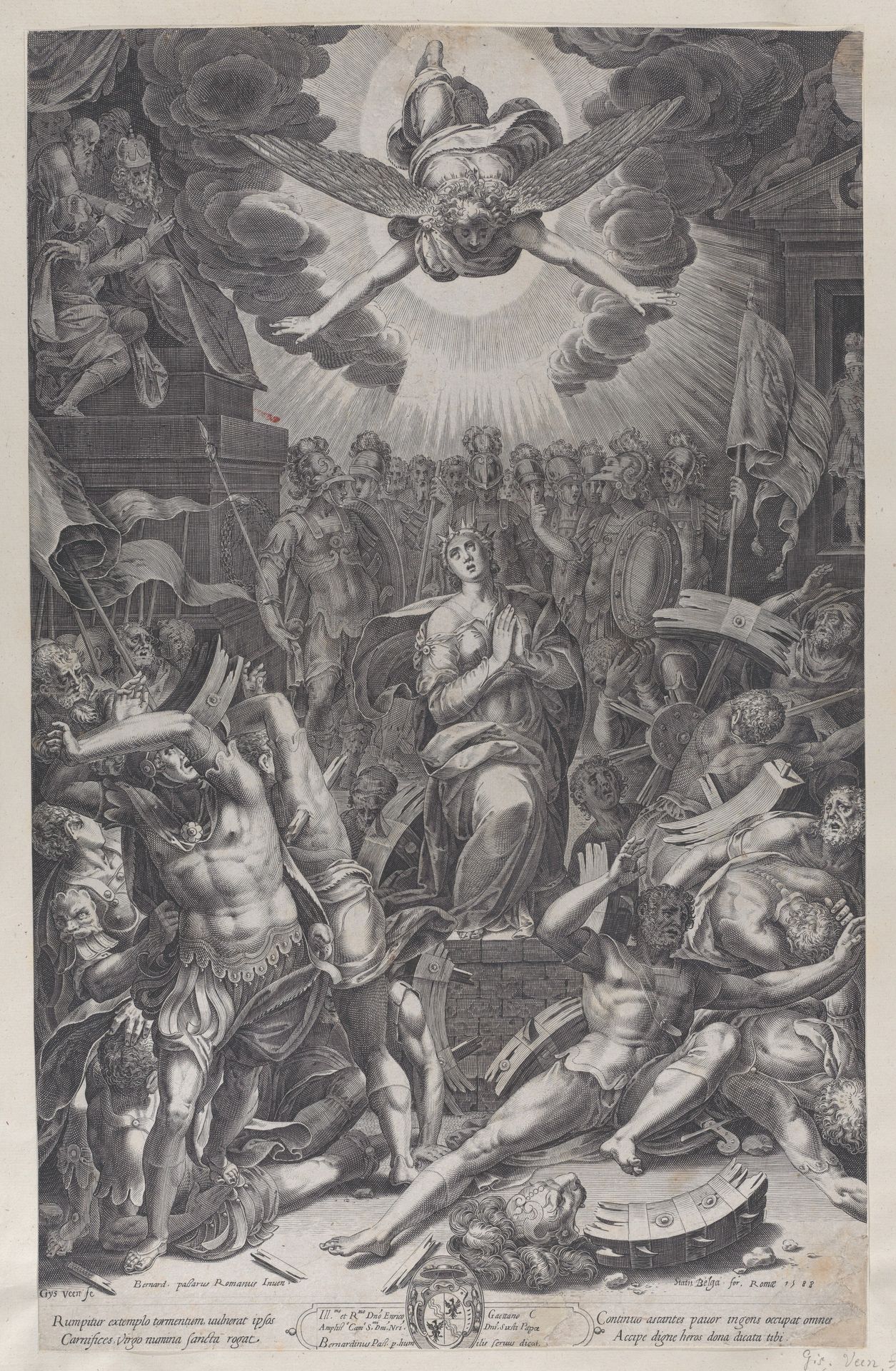 Martyrdom of Saint Catherine, after Bernardino Passari by Gijsbert Van Veen