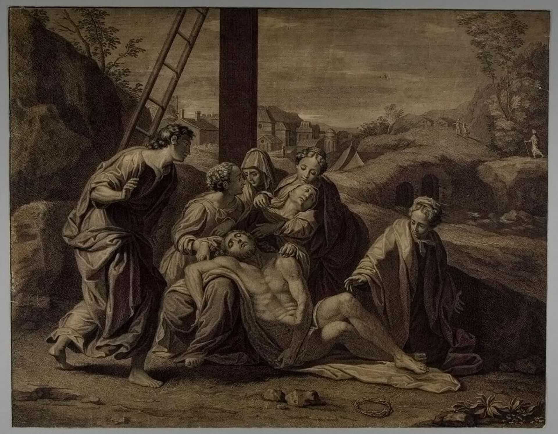 Dead Christ on the Lap of His Mother at the Foot of the Cross by FranÃ§ois de Poilly the Elder