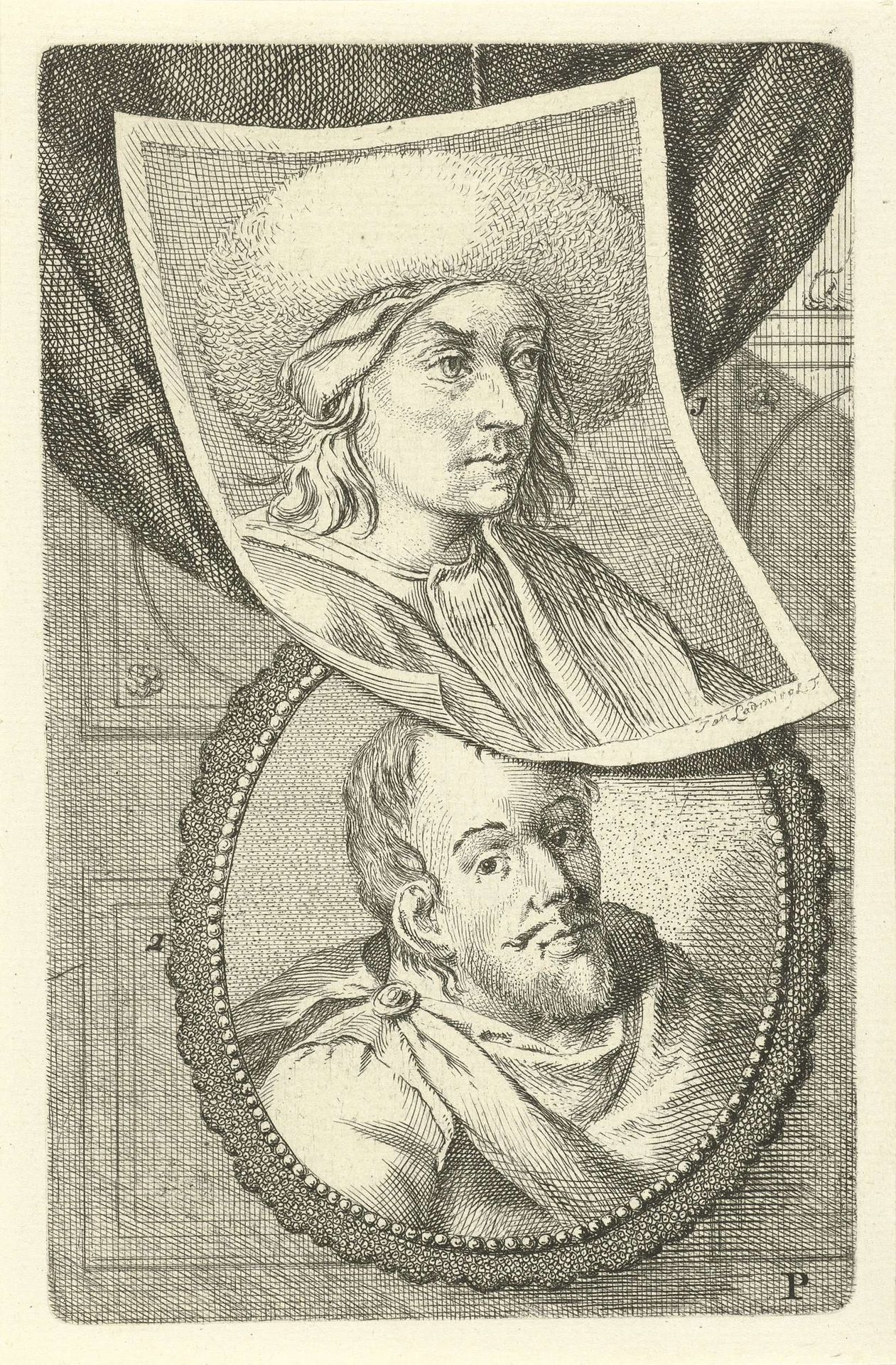 Portretten van Jan Swart van Groningen en Jacob Janszen by Jan l' Admiral