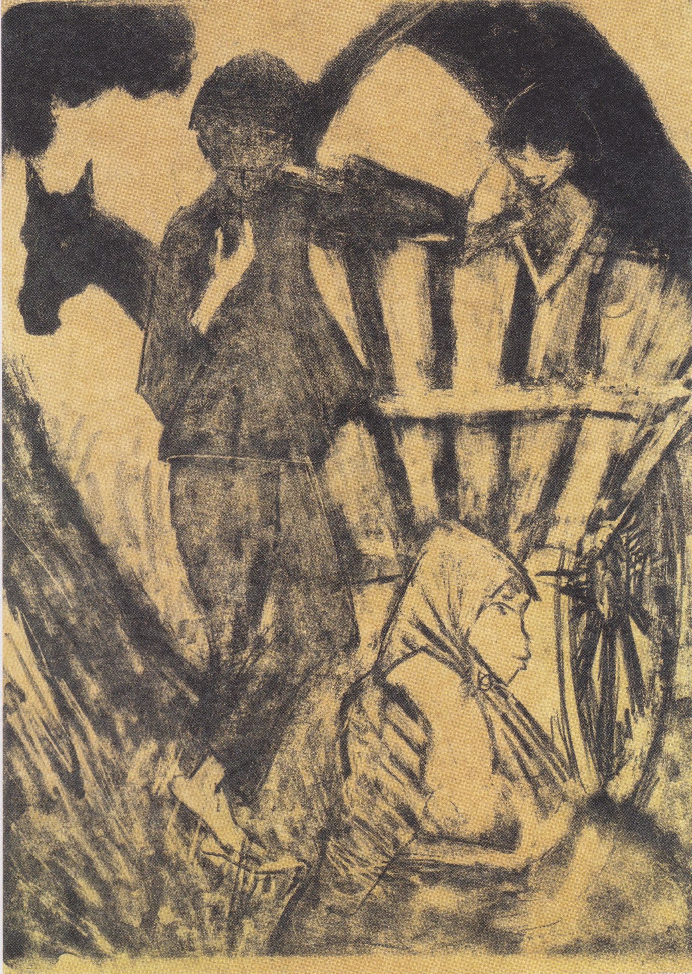 Zigeunerfamilie Am Planwagen by Otto Mueller
