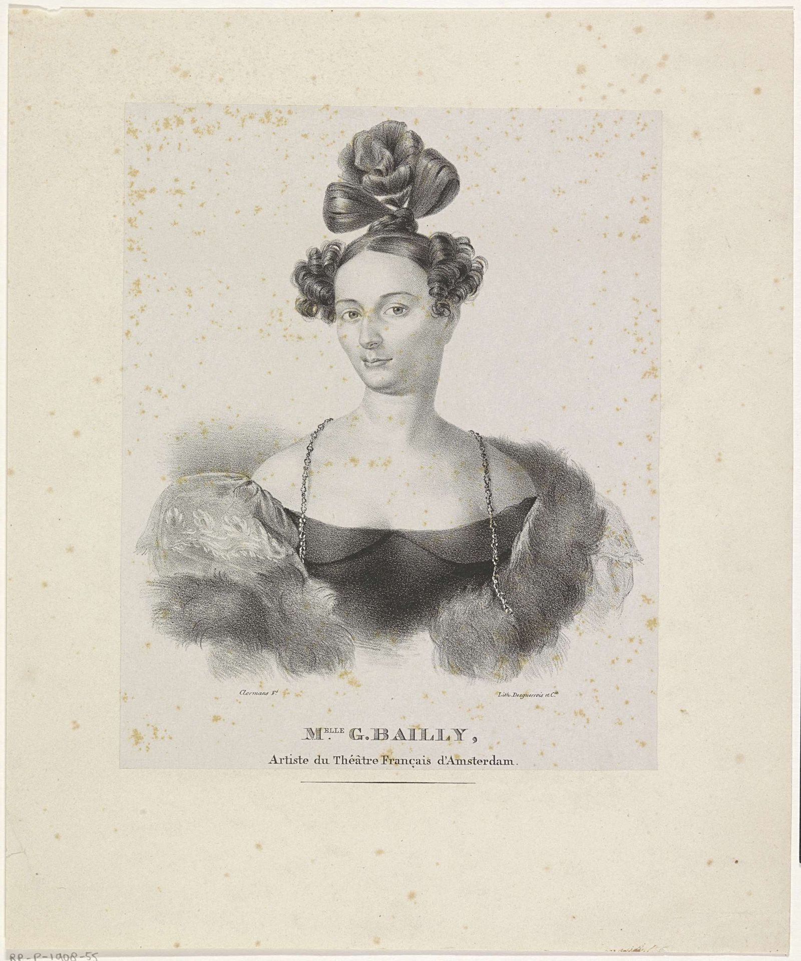 Portret van actrice G. Bailly by J.B. Clermans