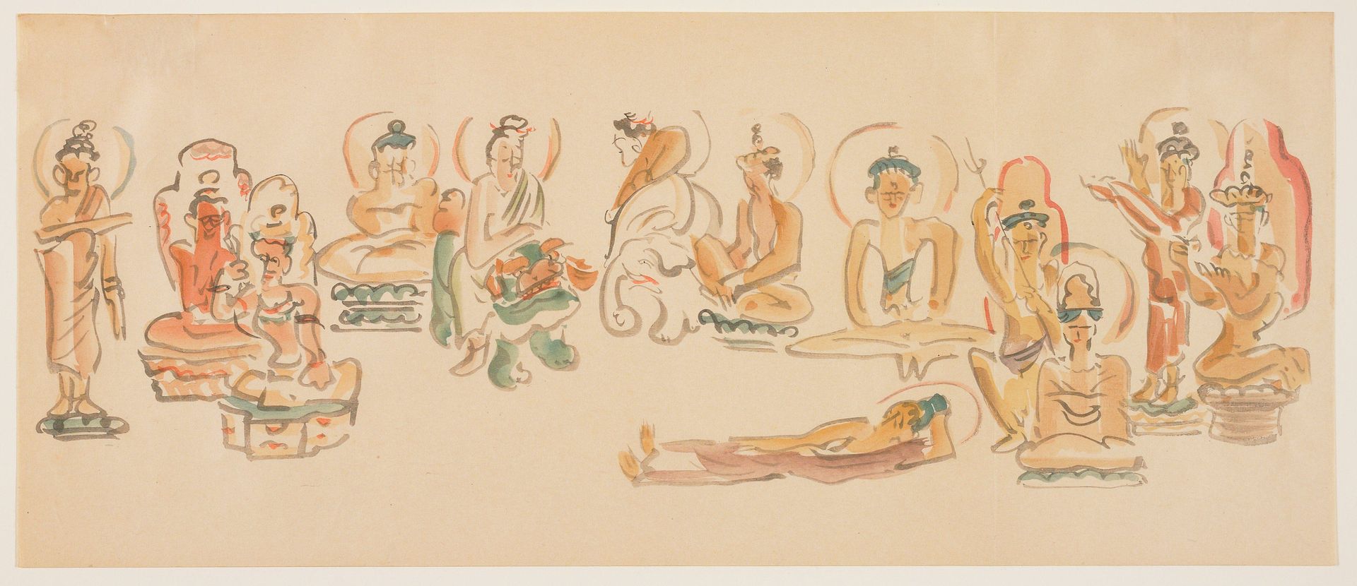 (Asakusa Kannon temple caricatures B) by Awashima Kangetsu