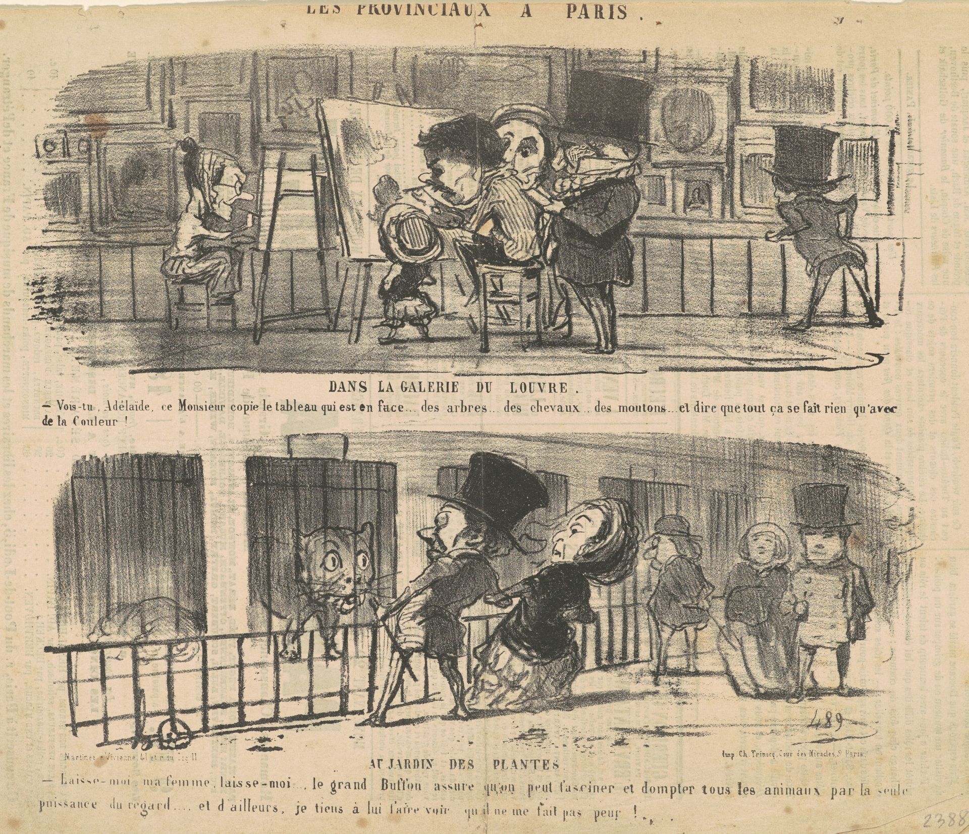 Dans la galerie du Louvre by Honoré Daumier