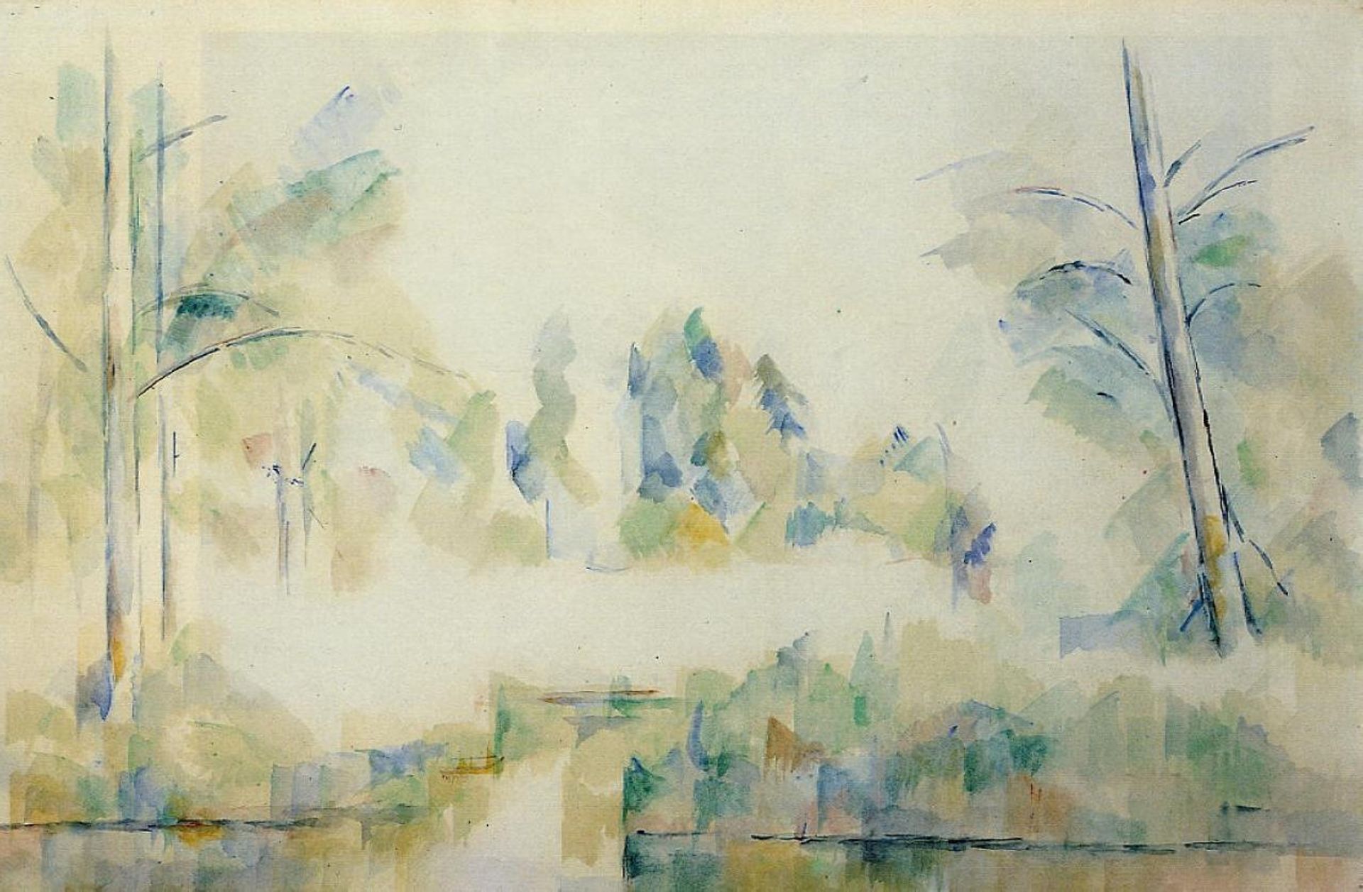 Trees by the Water by Paul Cézanne