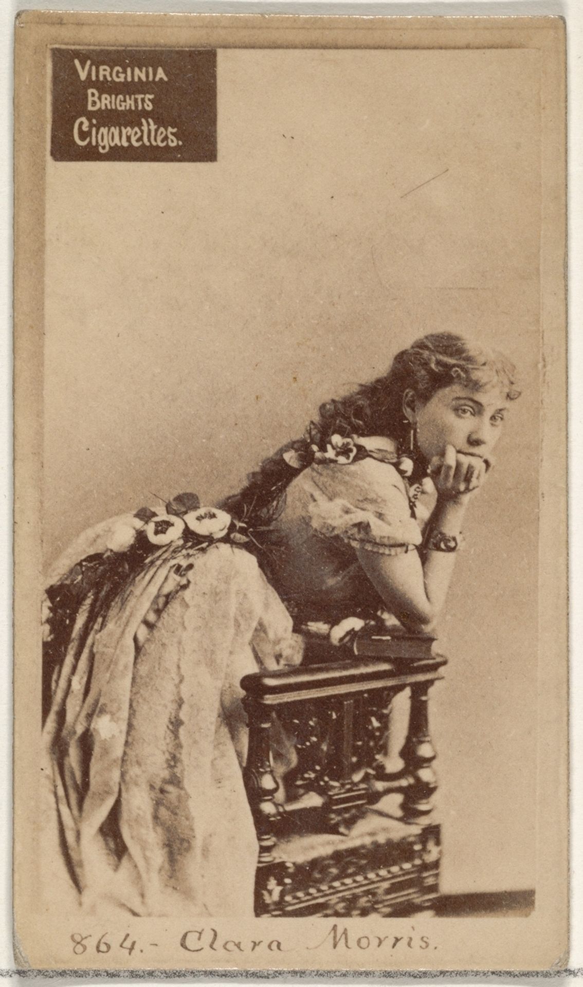 Card 864, Clara Morris, from the Actors and Actresses series (N45, Type 2) for Virginia Brights Cigarettes by Allen & Ginter