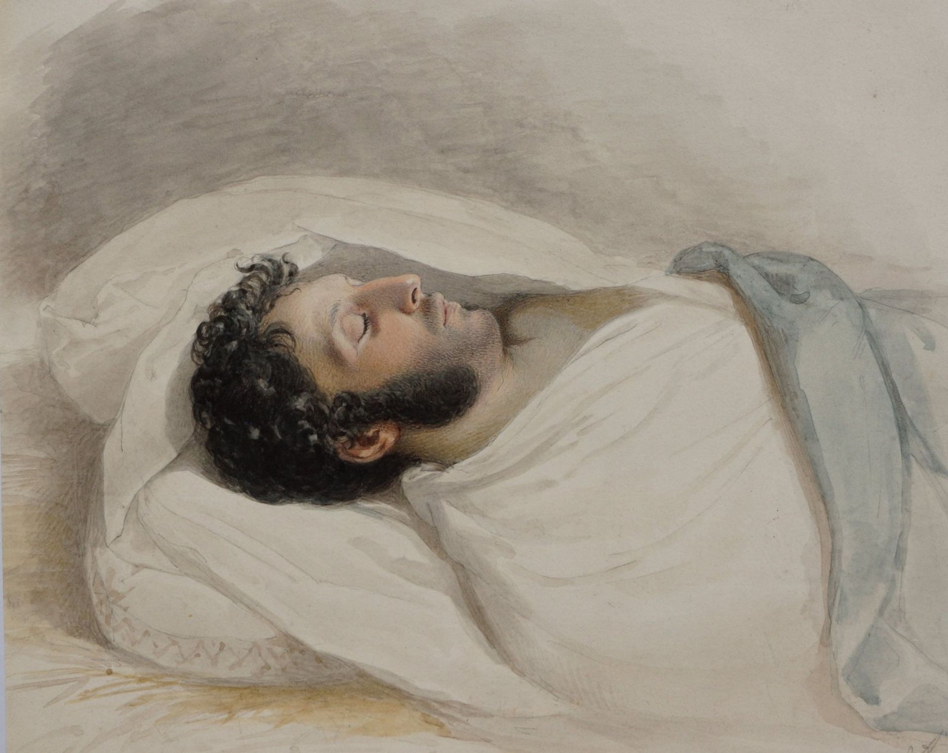 Man on deathbed by Alexander Clarot