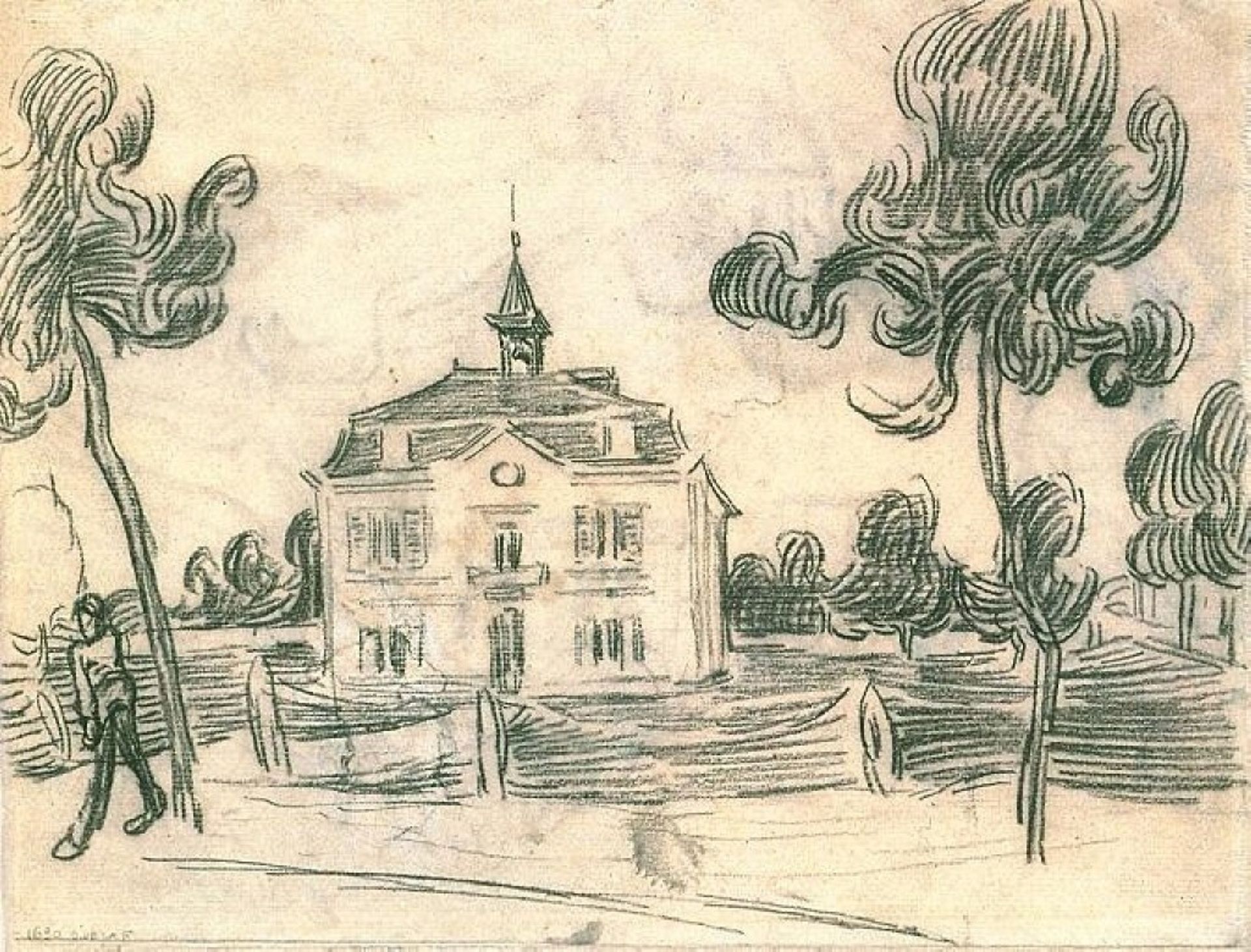 The Town Hall at Auvers by Vincent van Gogh