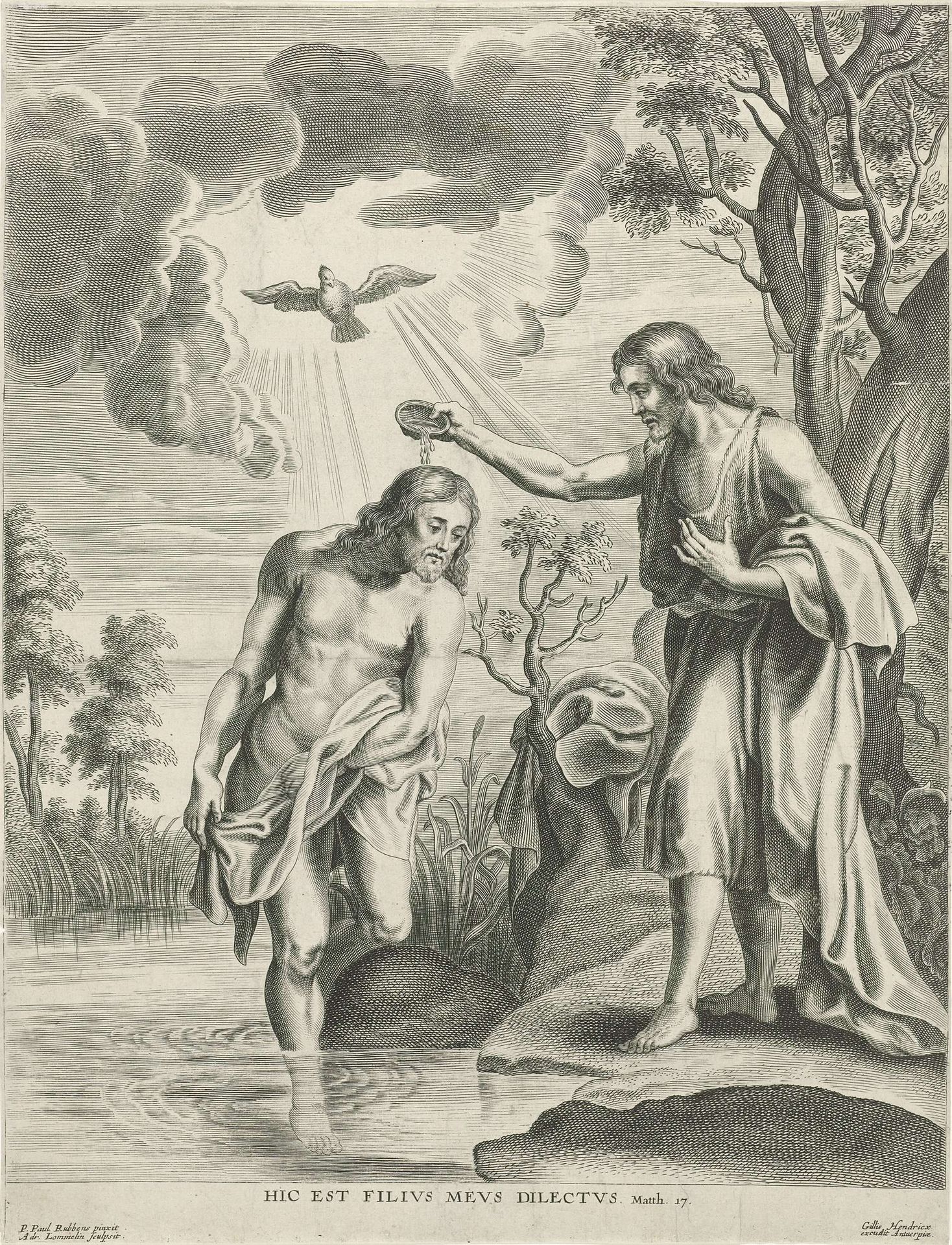 Doop van Christus by Adriaen Lommelin