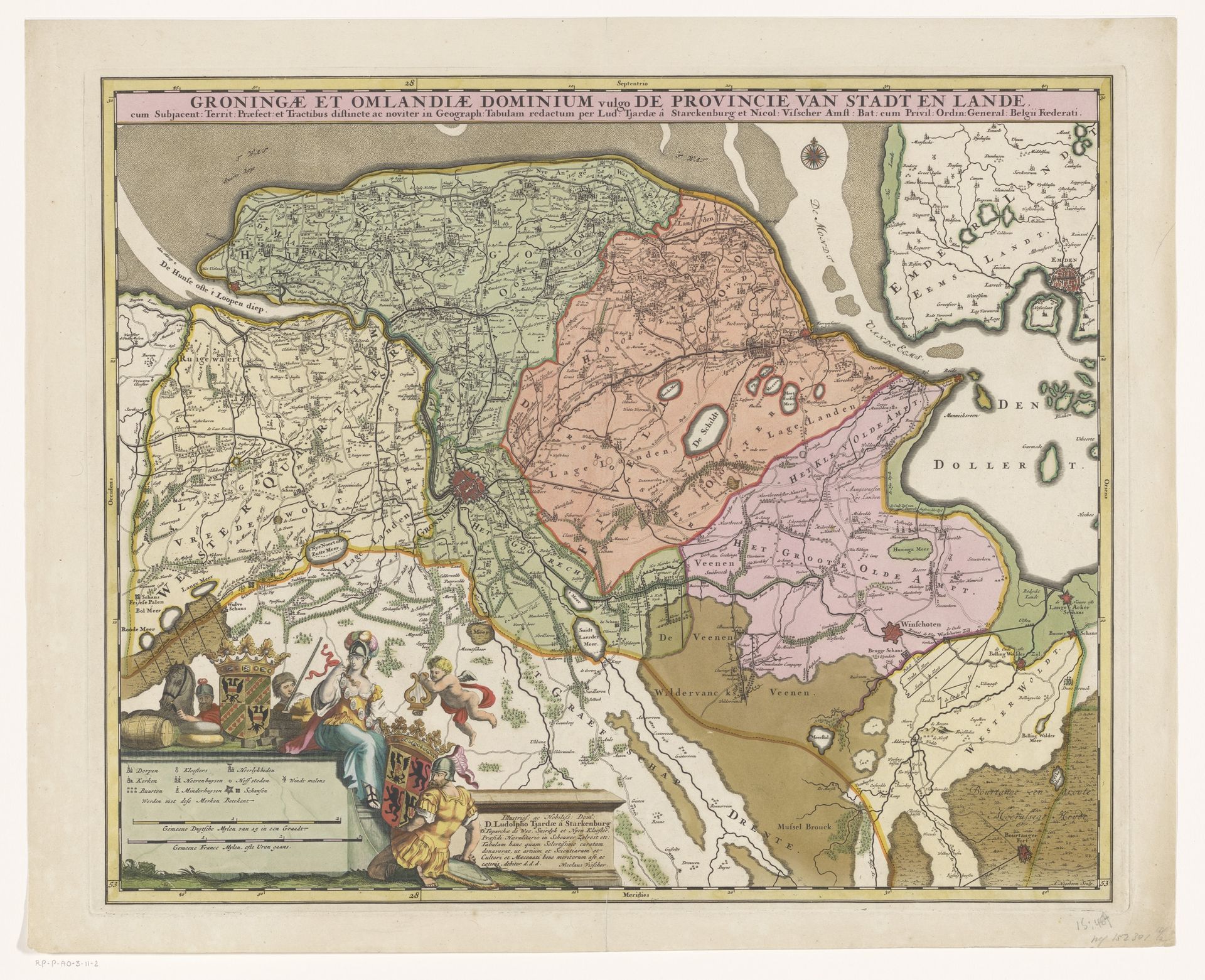 Kaart van de provincie Groningen by Andries Hogeboom