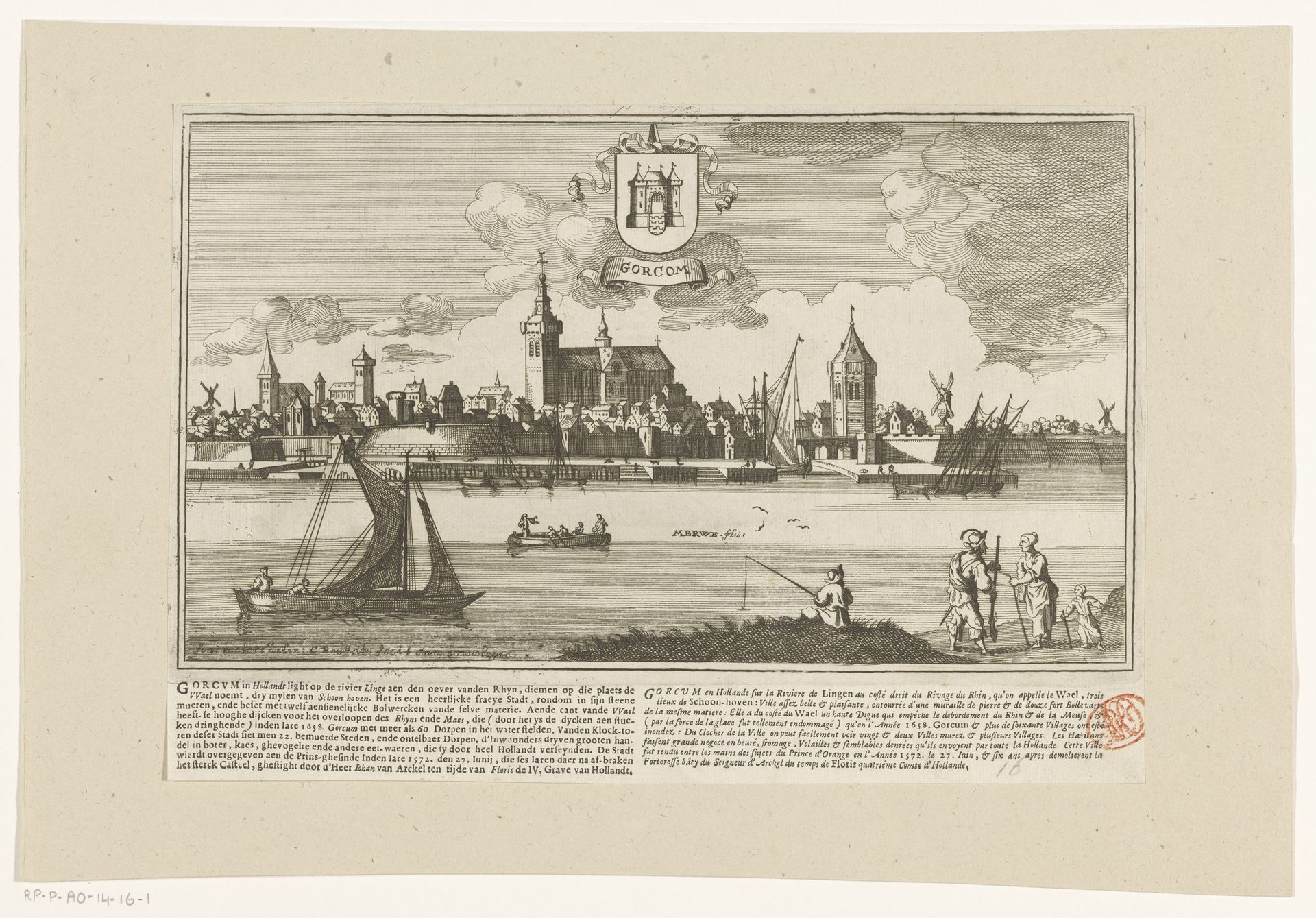 Gezicht op Gorinchem by Gaspar Bouttats