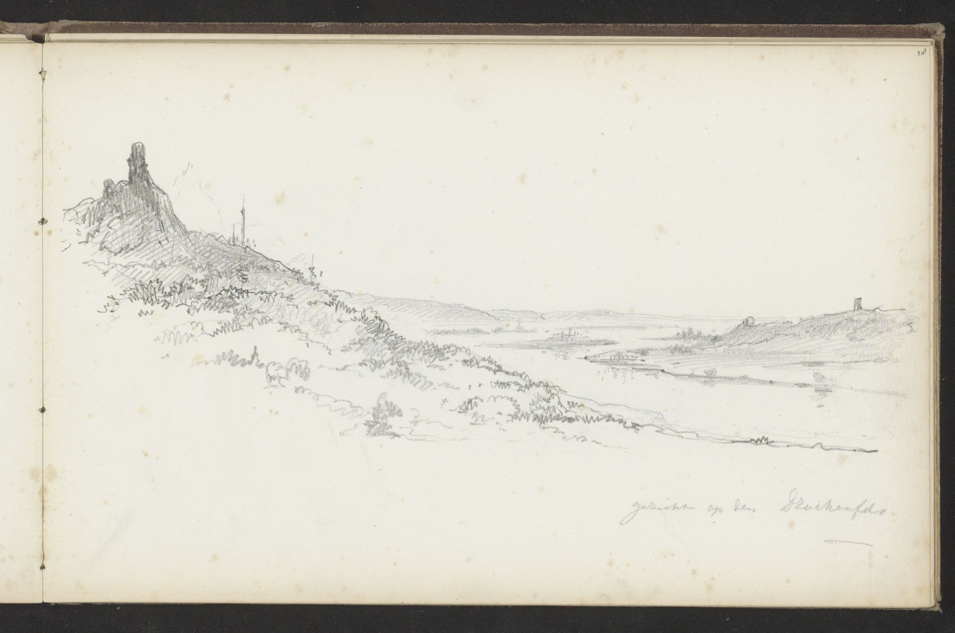 Gezicht op Drachenfels aan de Rijn by Maria Vos