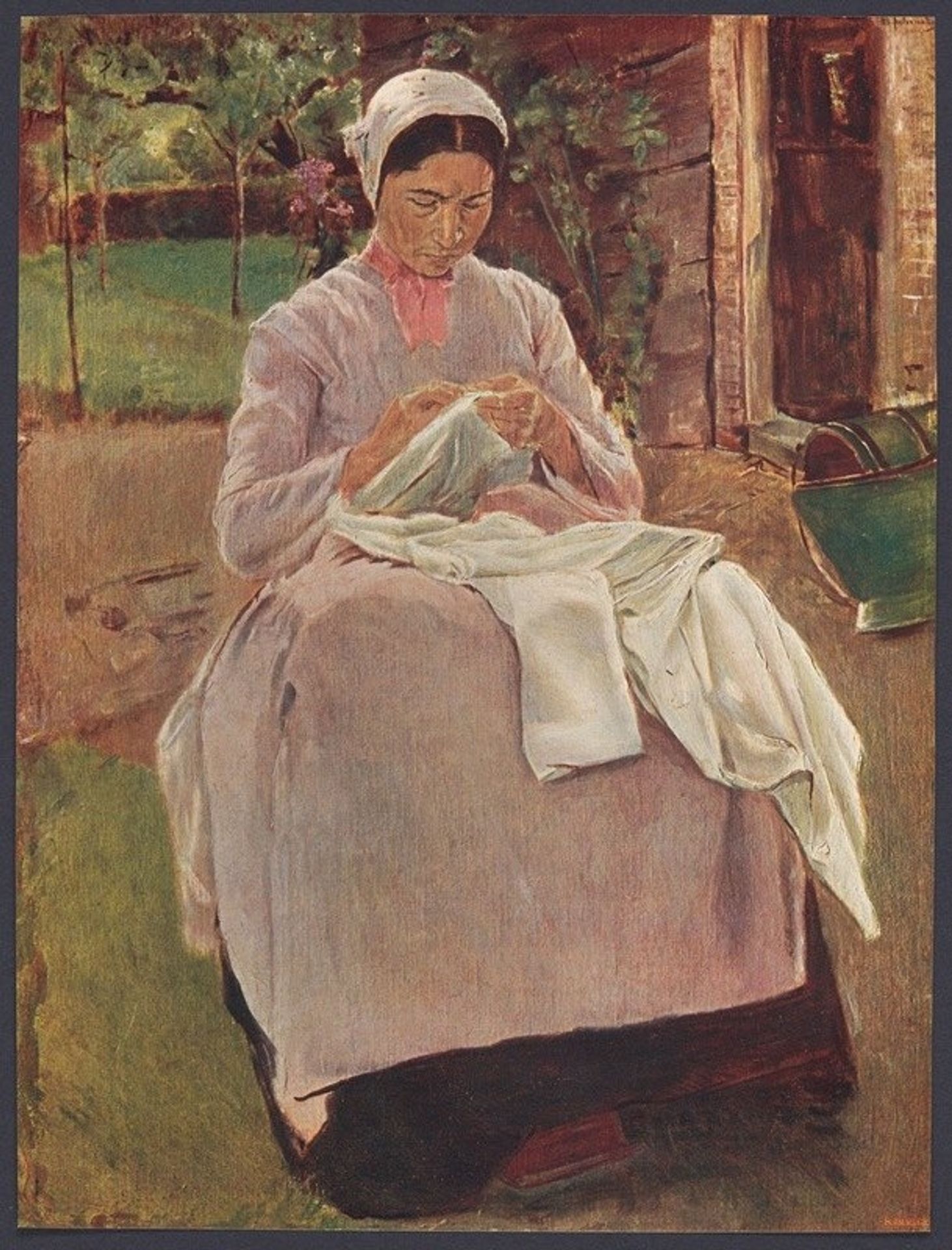 Seamstress by Max Liebermann